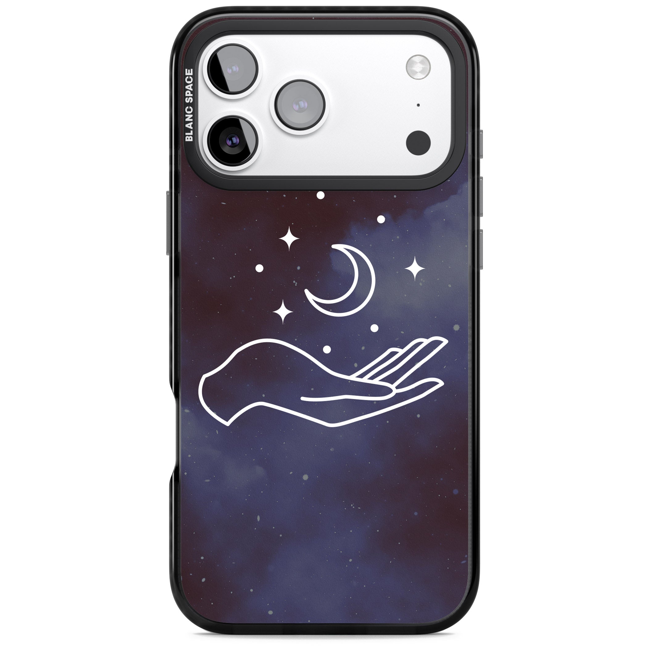 Celestial Hand & Moon iPhone 17 Pro Impact Black Phone Case