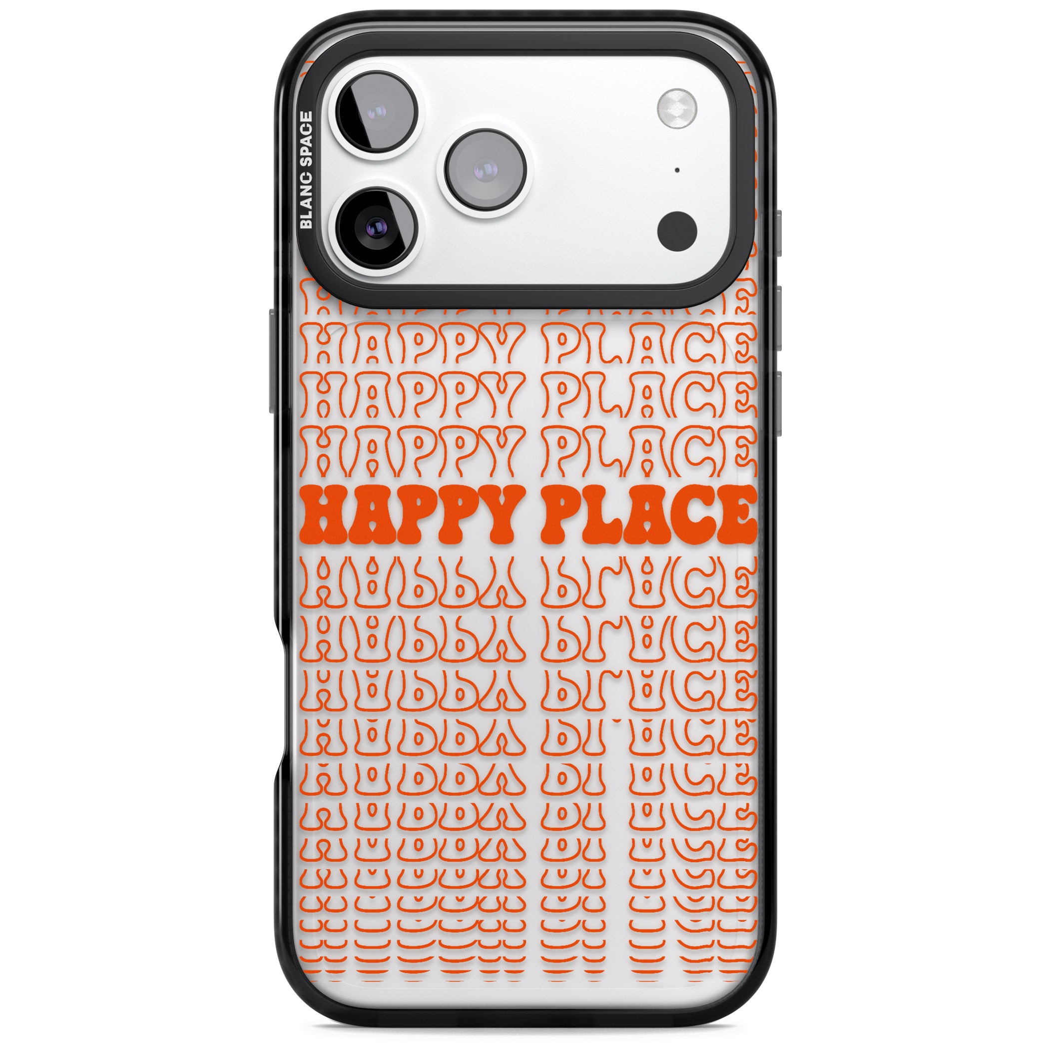 Happy Place (Orange) iPhone 17 Pro Max Impact Black Phone Case