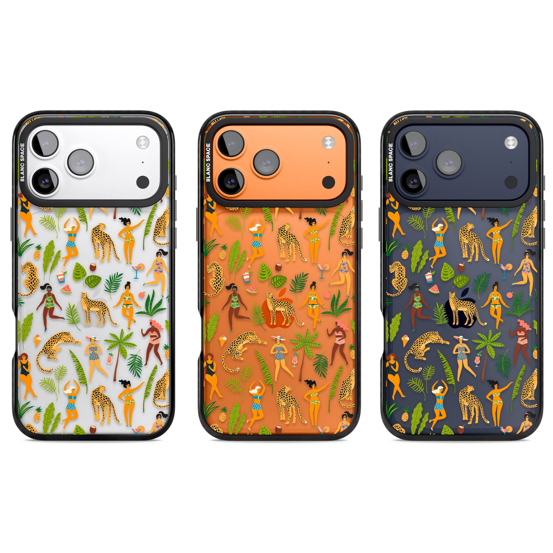Tropical Party Vibes iPhone 17 Pro Impact Black Phone Case APT Impact Protection