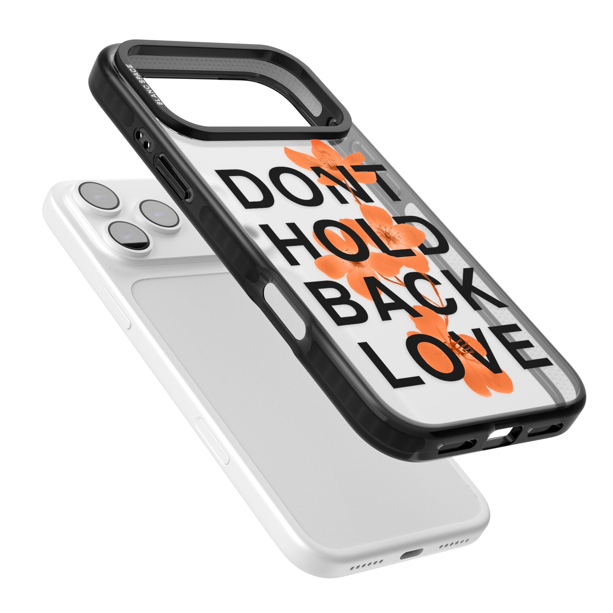 Don'T Hold Back Love Orange & Black iPhone 17 Pro Max Impact Black Phone Case Colours