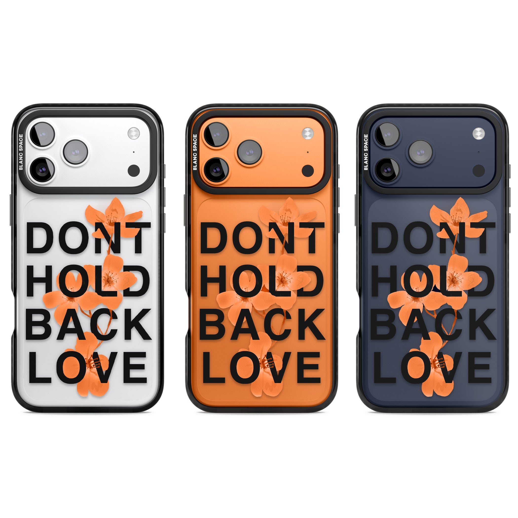 Don'T Hold Back Love Orange & Black iPhone 17 Pro Impact Black Phone Case APT Impact Protection