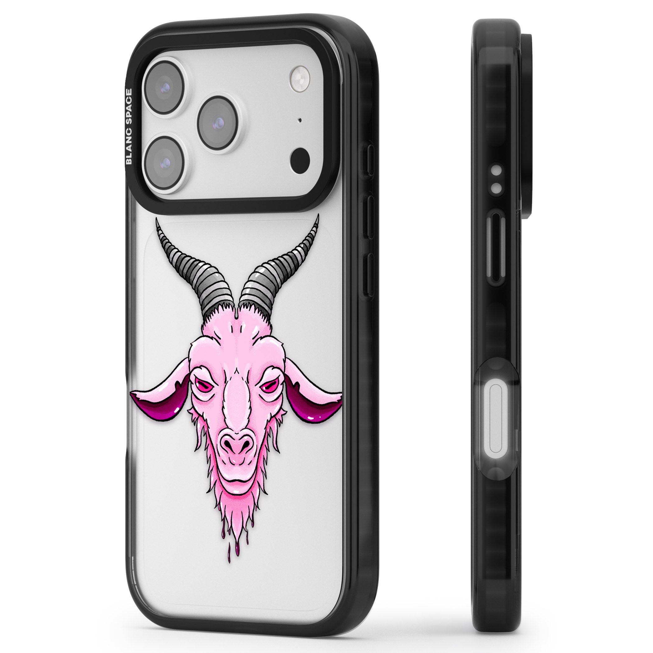 Ba Phomet iPhone 17 Pro Impact Black Phone Case Side Profile