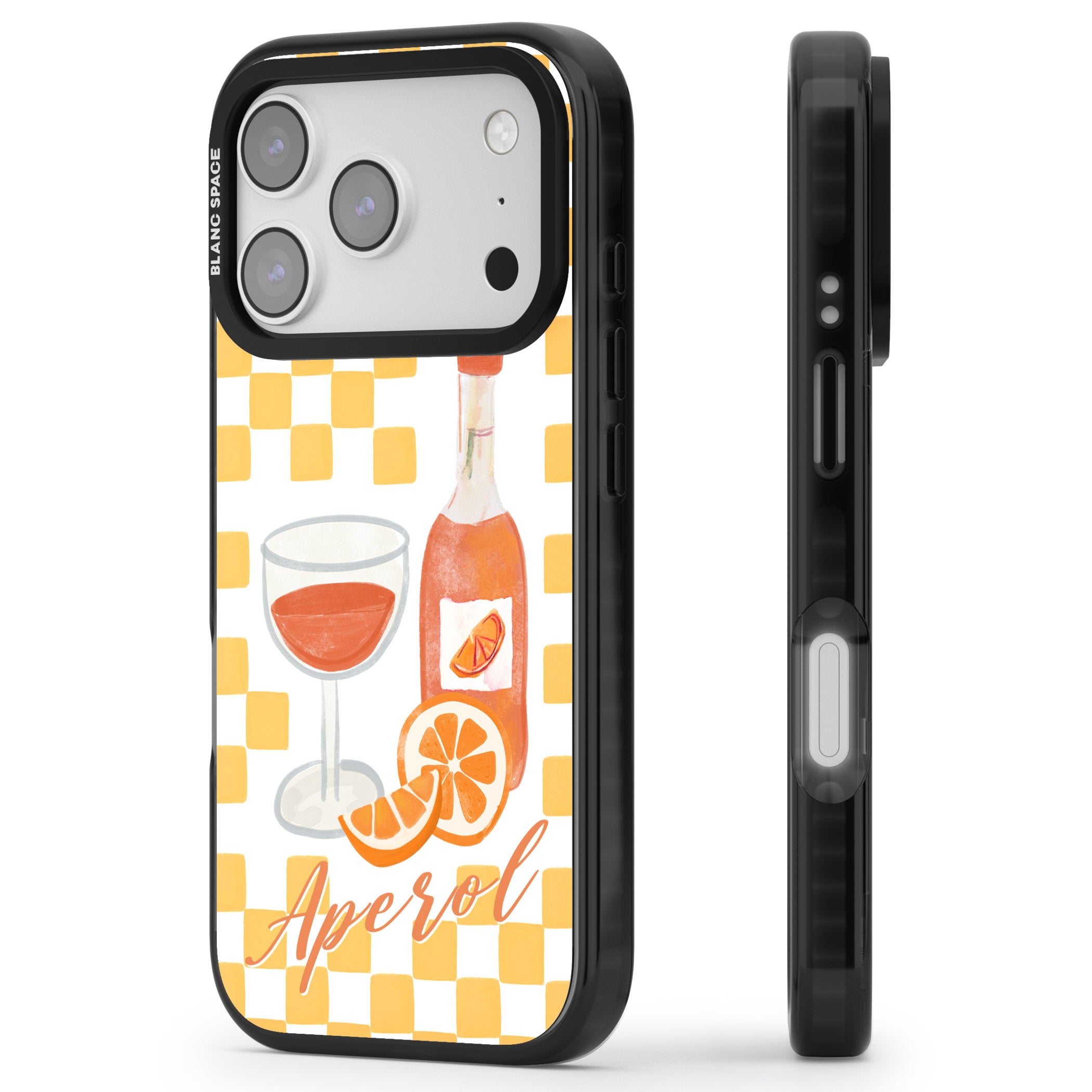 Checked Spritz iPhone 17 Pro Max Impact Black Phone Case Side Profile