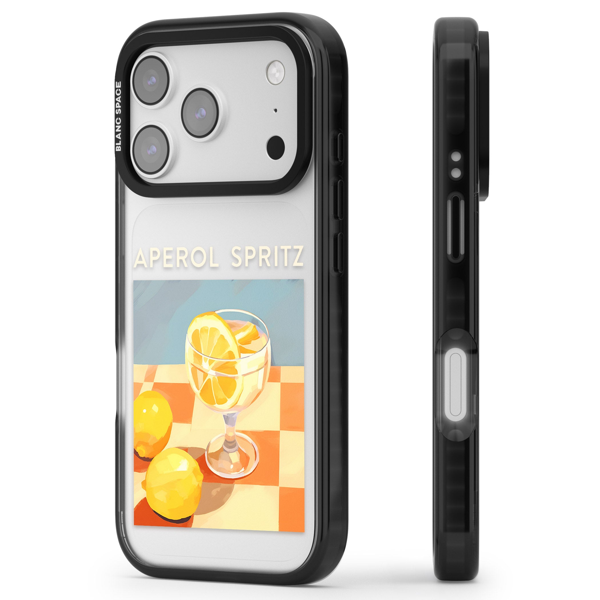 Lemon Spritz iPhone 17 Pro Max Impact Black Phone Case Side Profile