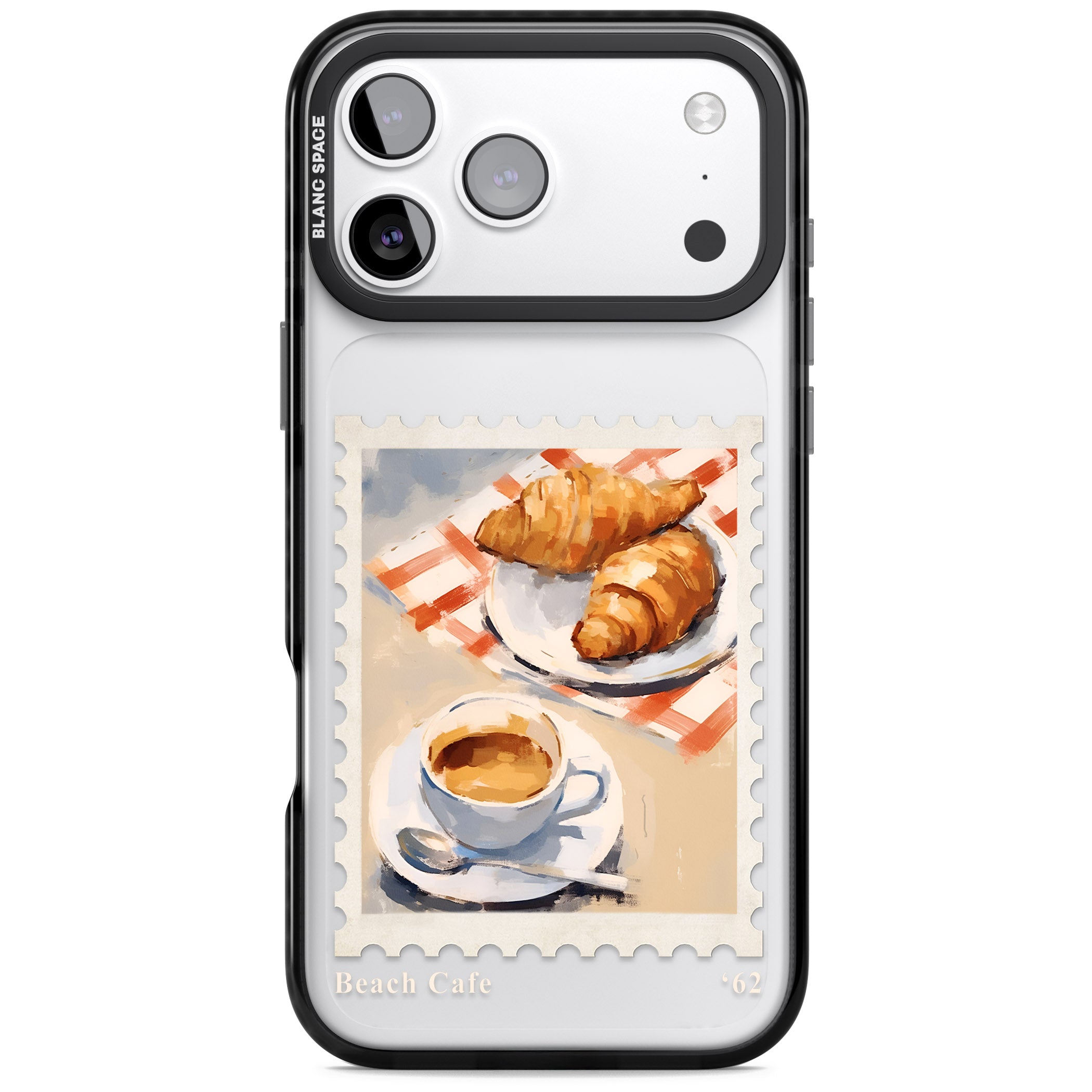 Cafe Stamp iPhone 17 Pro Max Impact Black Phone Case