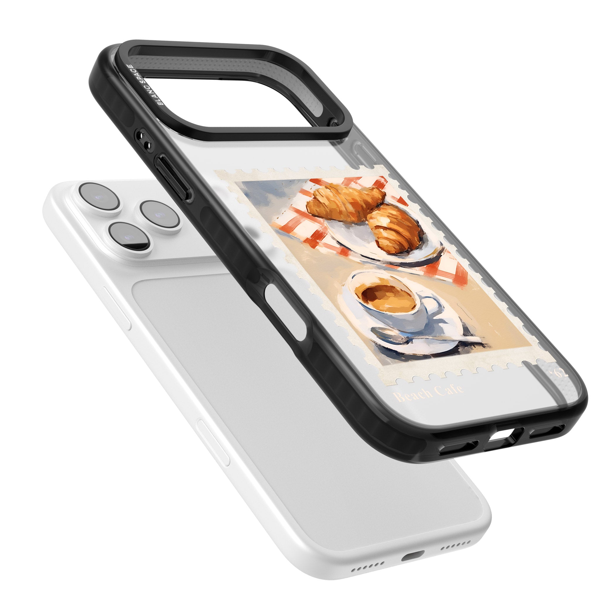 Cafe Stamp iPhone 17 Pro Max Impact Black Phone Case Colours