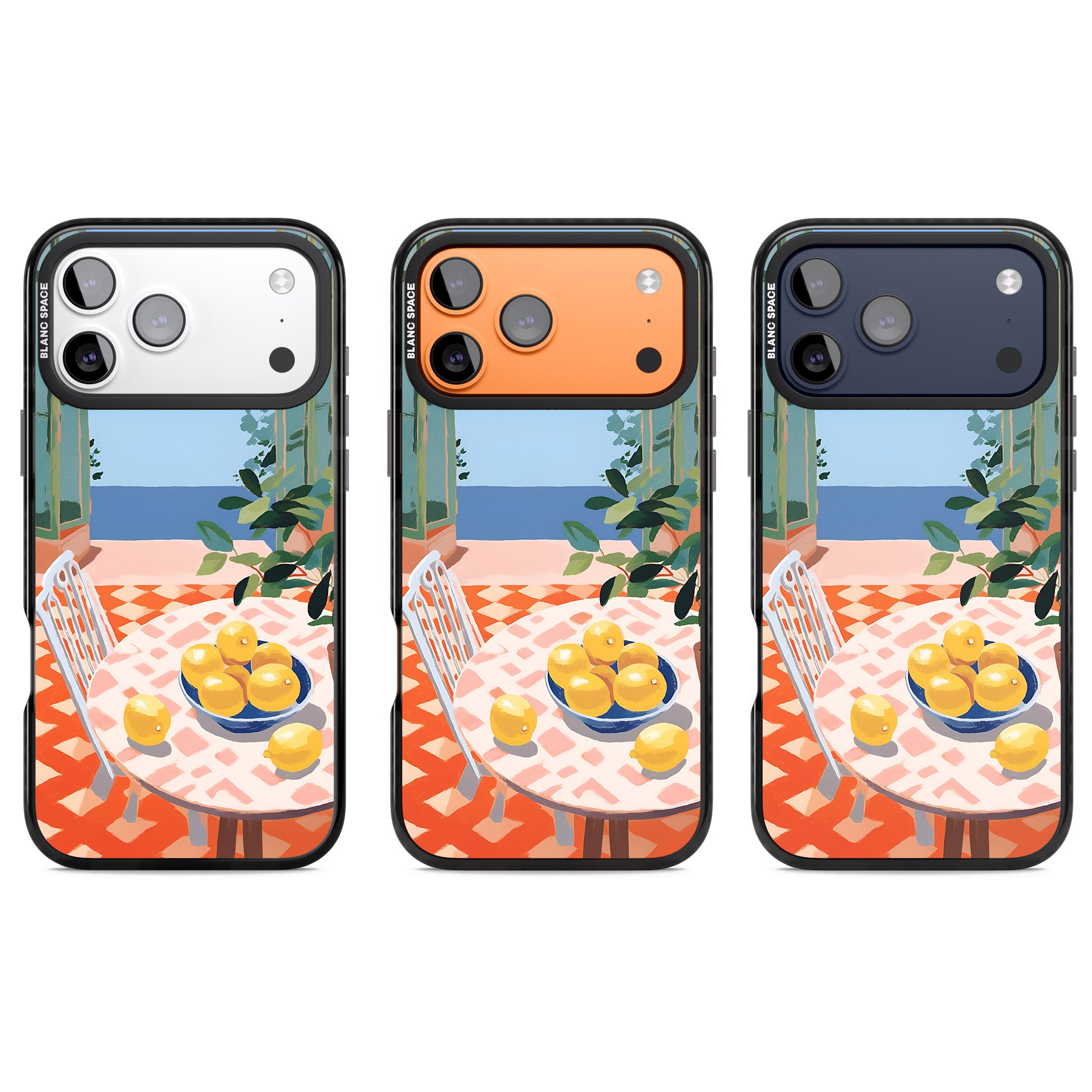 Seaside Lemons iPhone 17 Pro Impact Black Phone Case APT Impact Protection