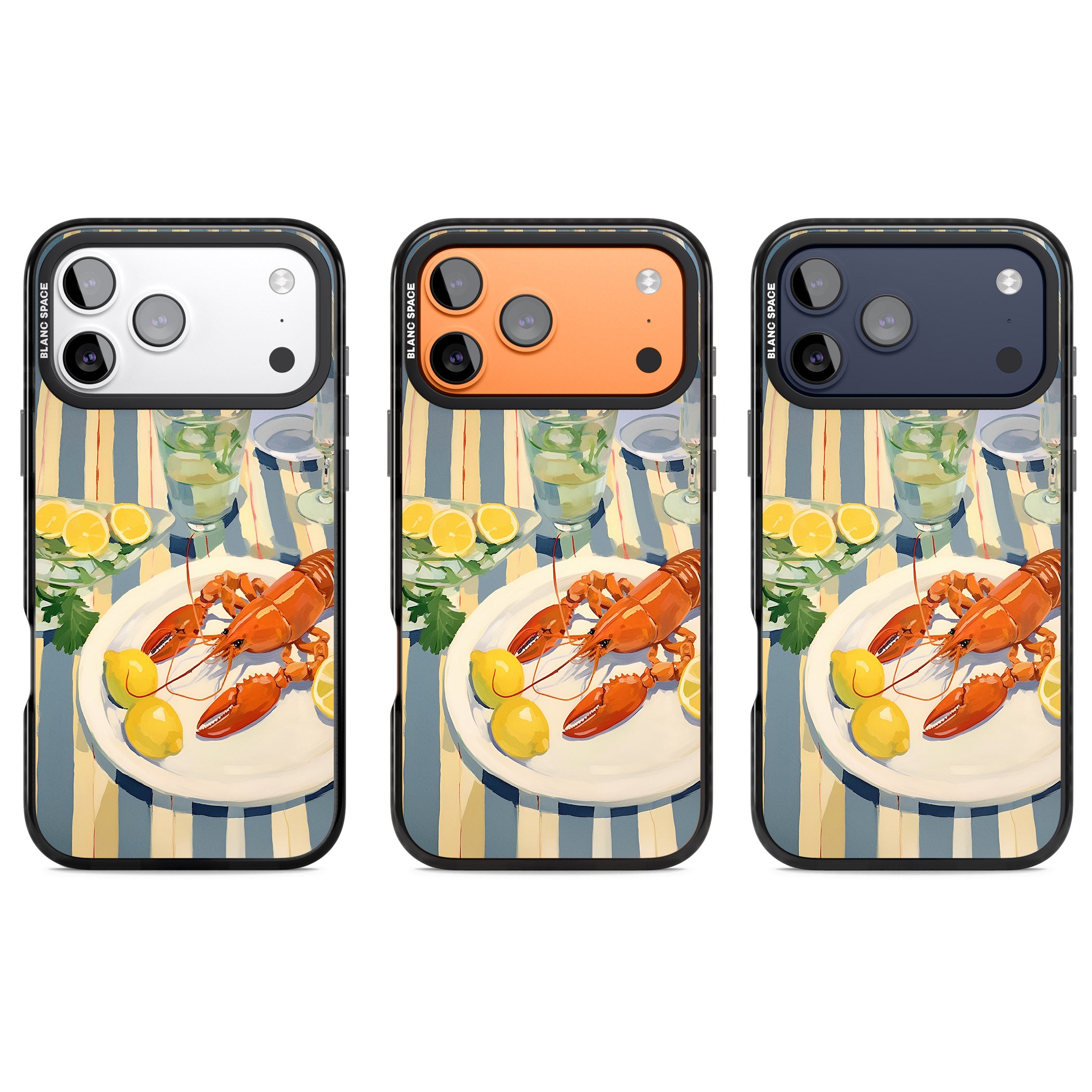 Lobster & Lemons iPhone 17 Pro Impact Black Phone Case APT Impact Protection