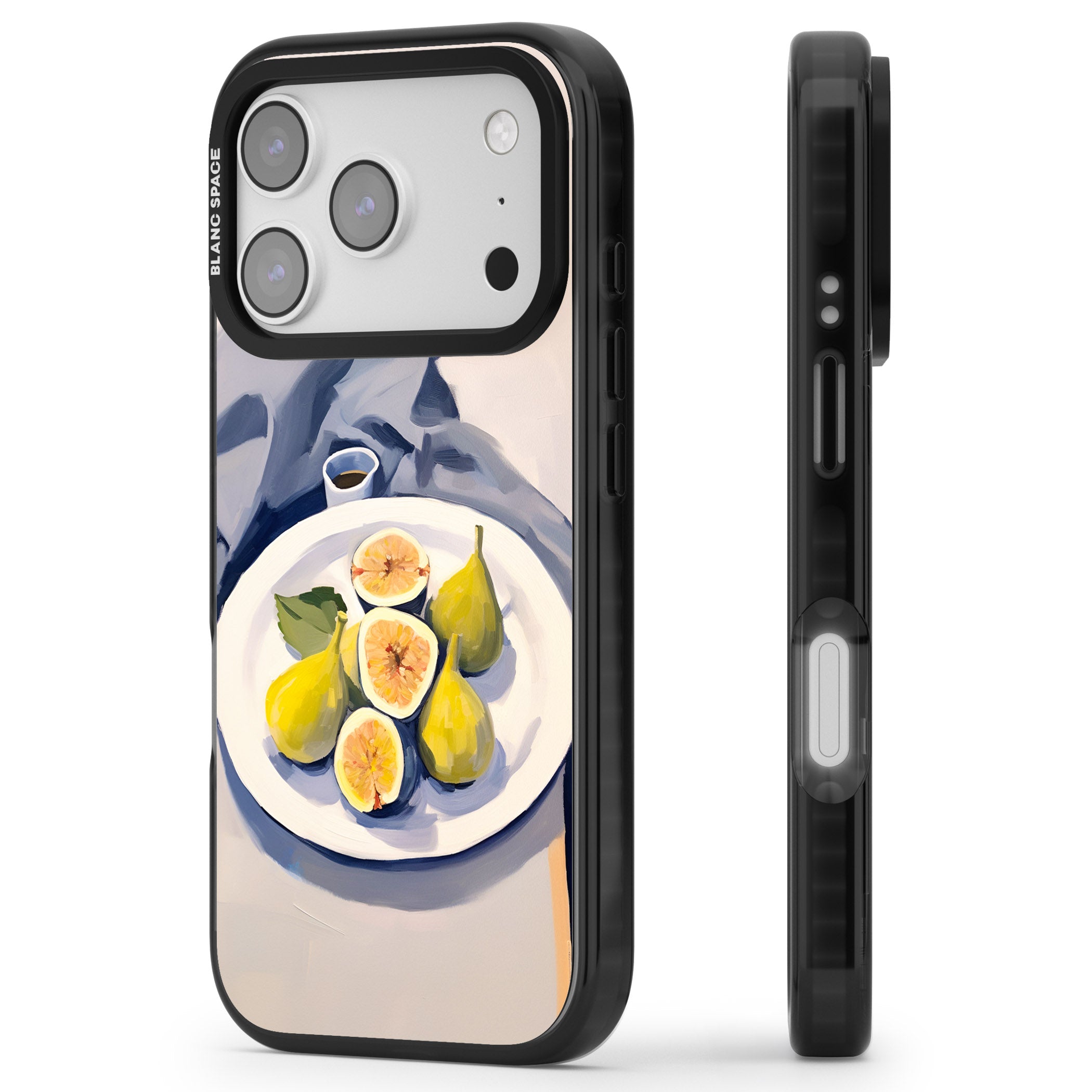 Plate of Pears iPhone 17 Pro Impact Black Phone Case Side Profile