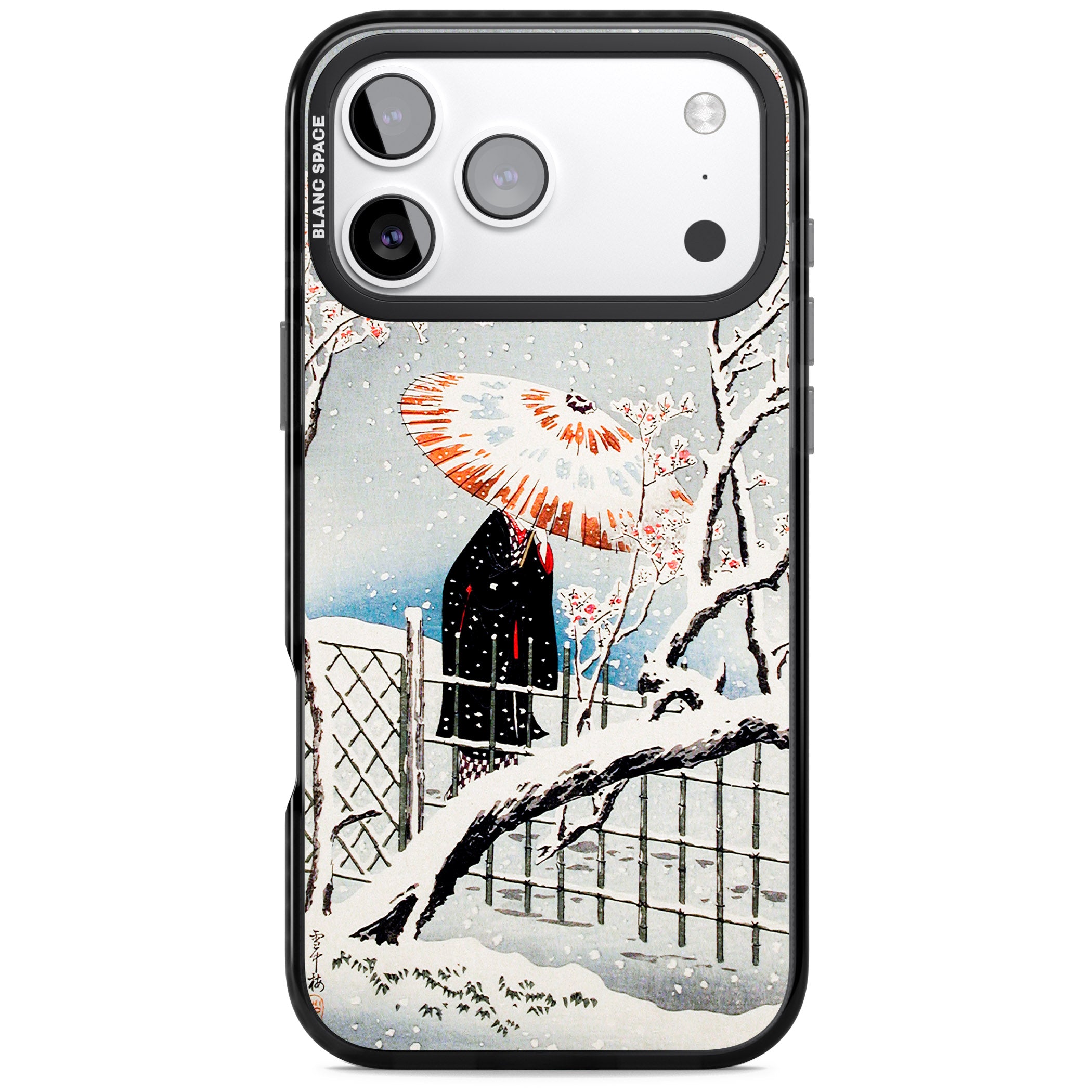 Plum Tree In Snow By Hiroaki Takahashi iPhone 17 Pro Max Impact Black Phone Case