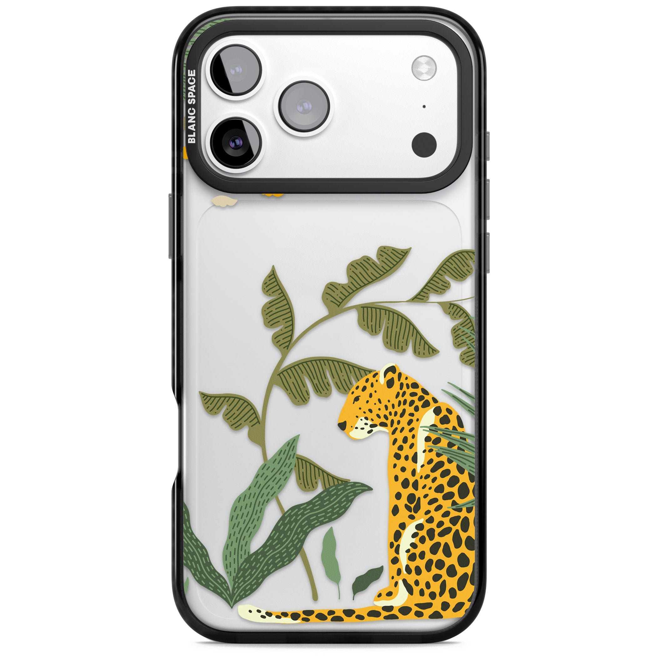 Large Jungle Cat Pattern iPhone 17 Pro Impact Black Phone Case