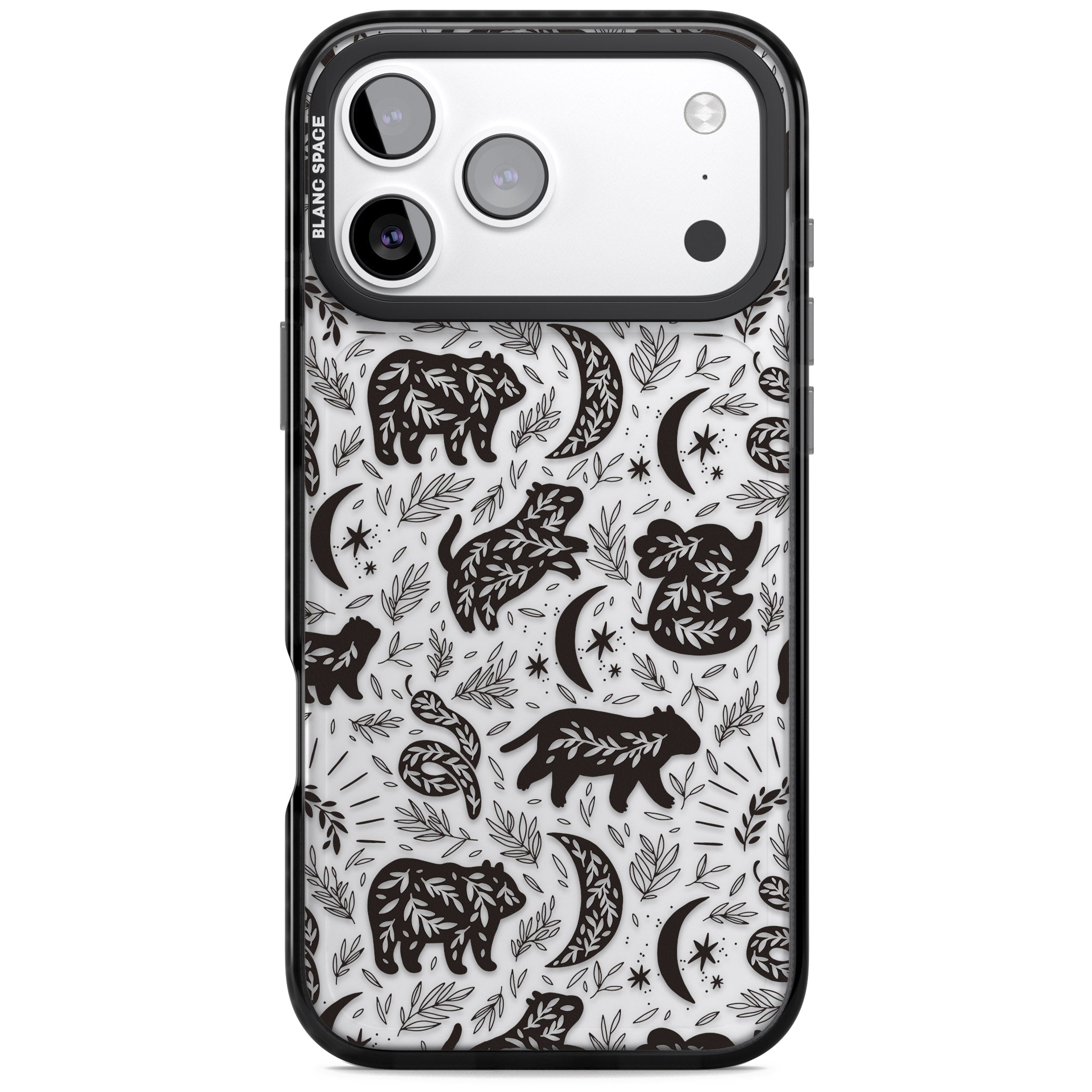 Midnight Forest Animals iPhone 17 Pro Max Impact Black Phone Case