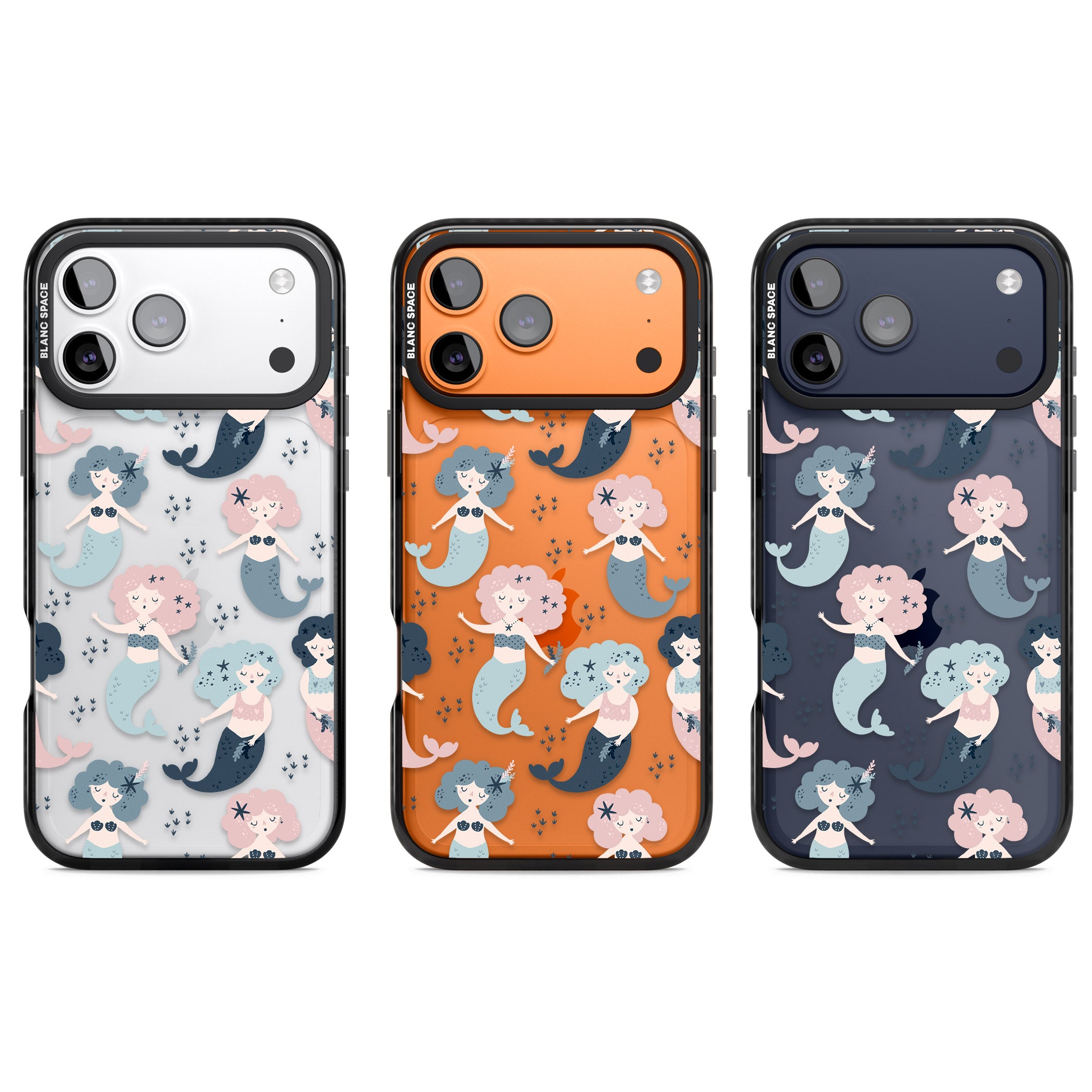 Pastel Mermaids iPhone 17 Pro Impact Black Phone Case APT Impact Protection