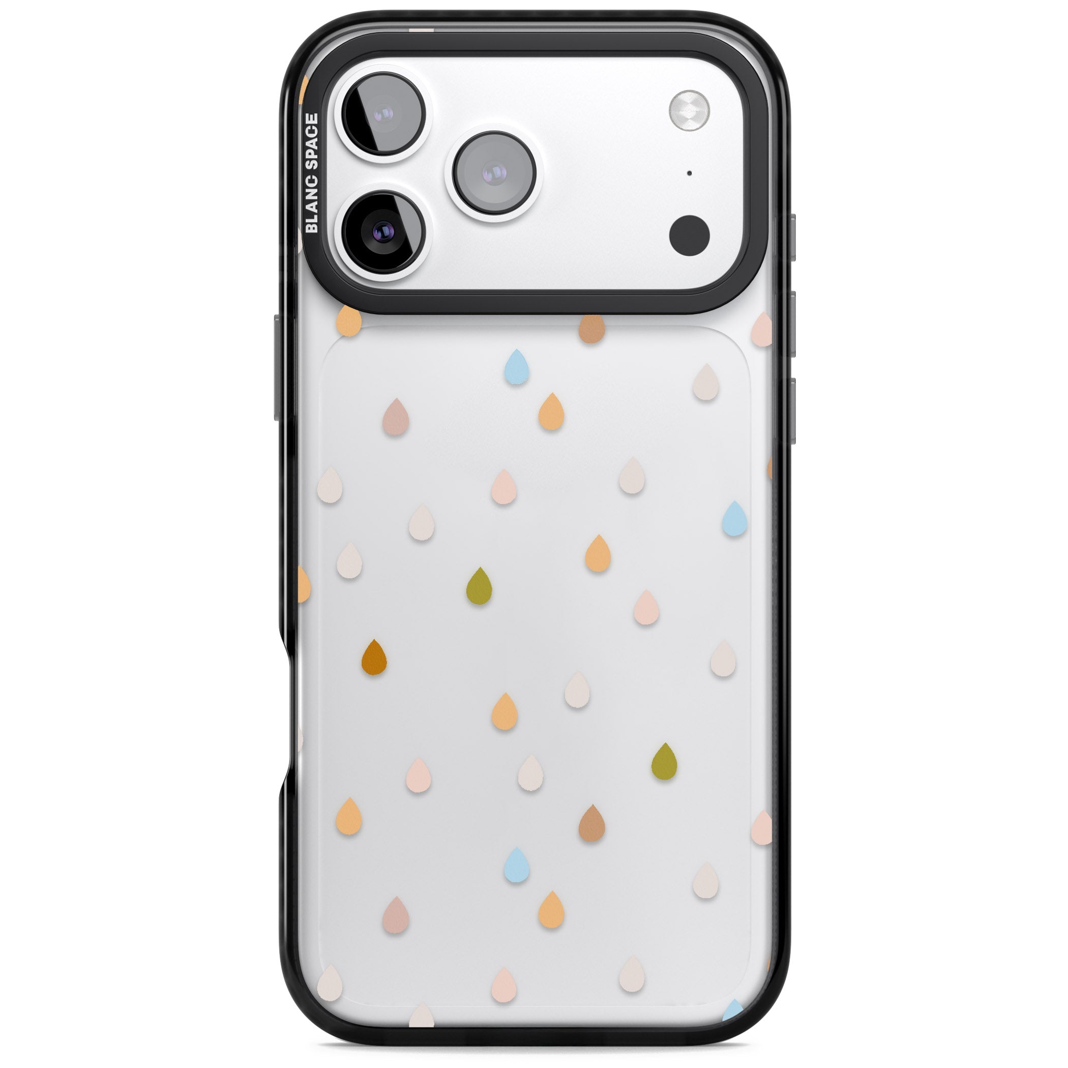 Pastel Raindrops iPhone 17 Pro Max Impact Black Phone Case