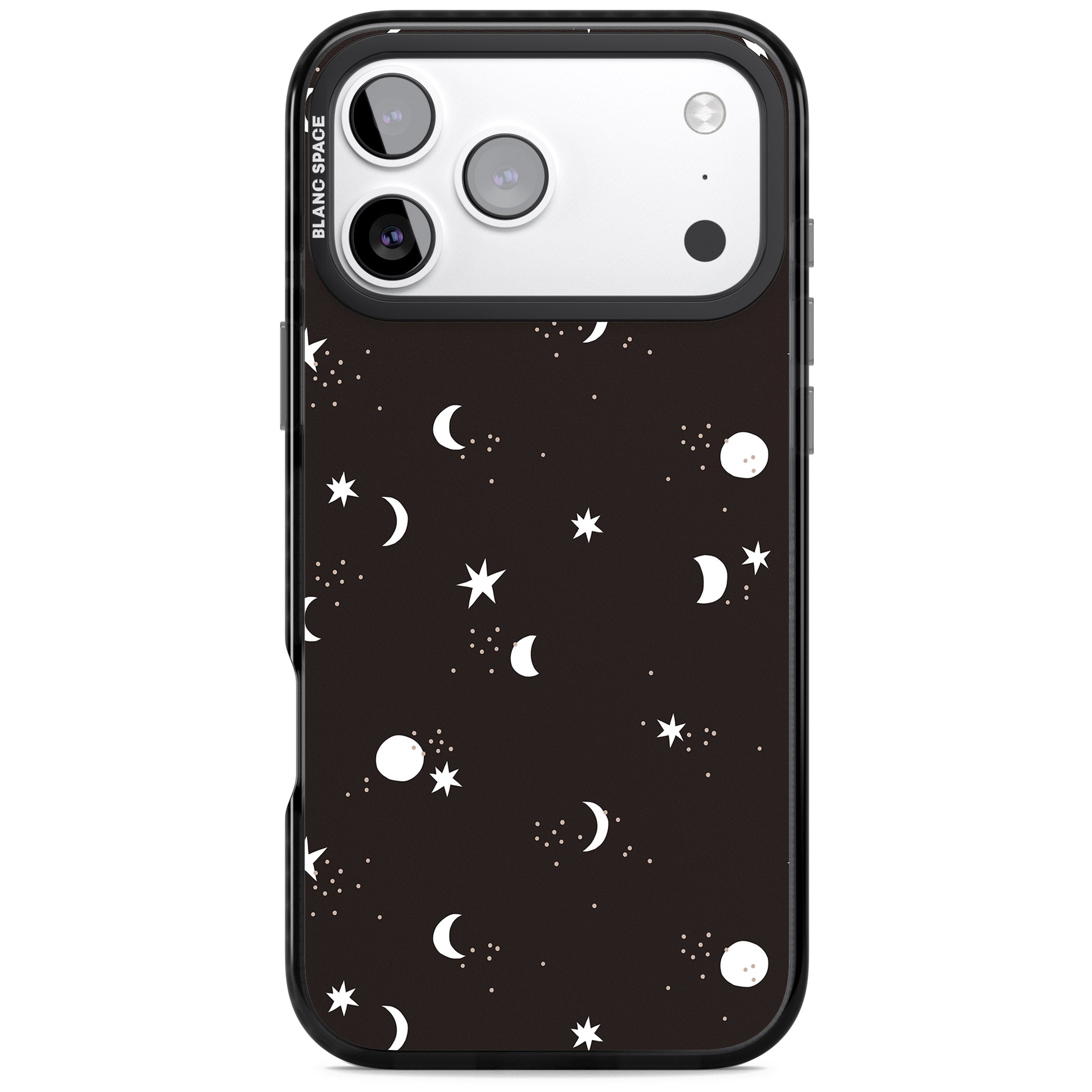 Funky Moons & Stars iPhone 17 Pro Max Impact Black Phone Case