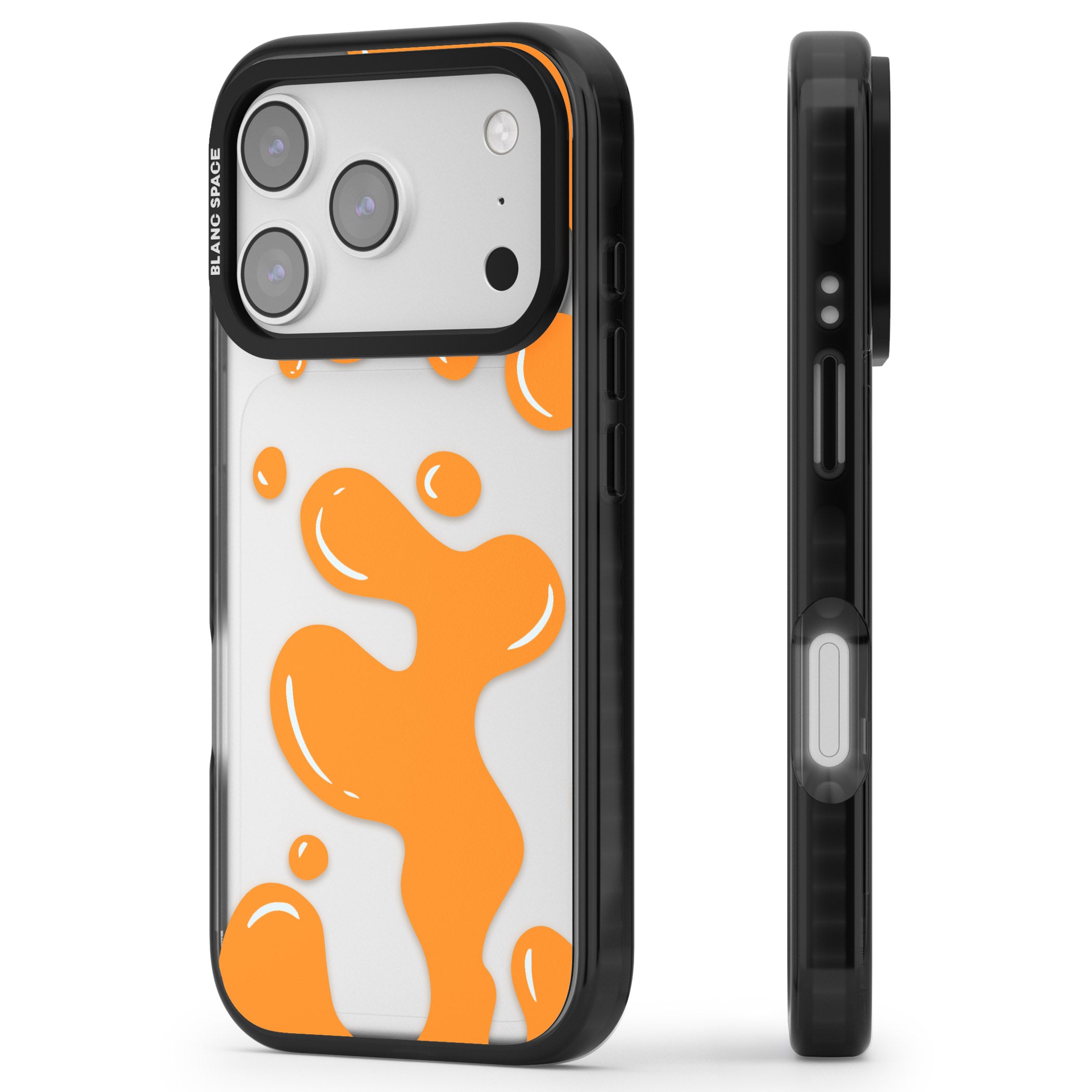 Orange Lava Lamp iPhone 17 Pro Impact Black Phone Case Side Profile