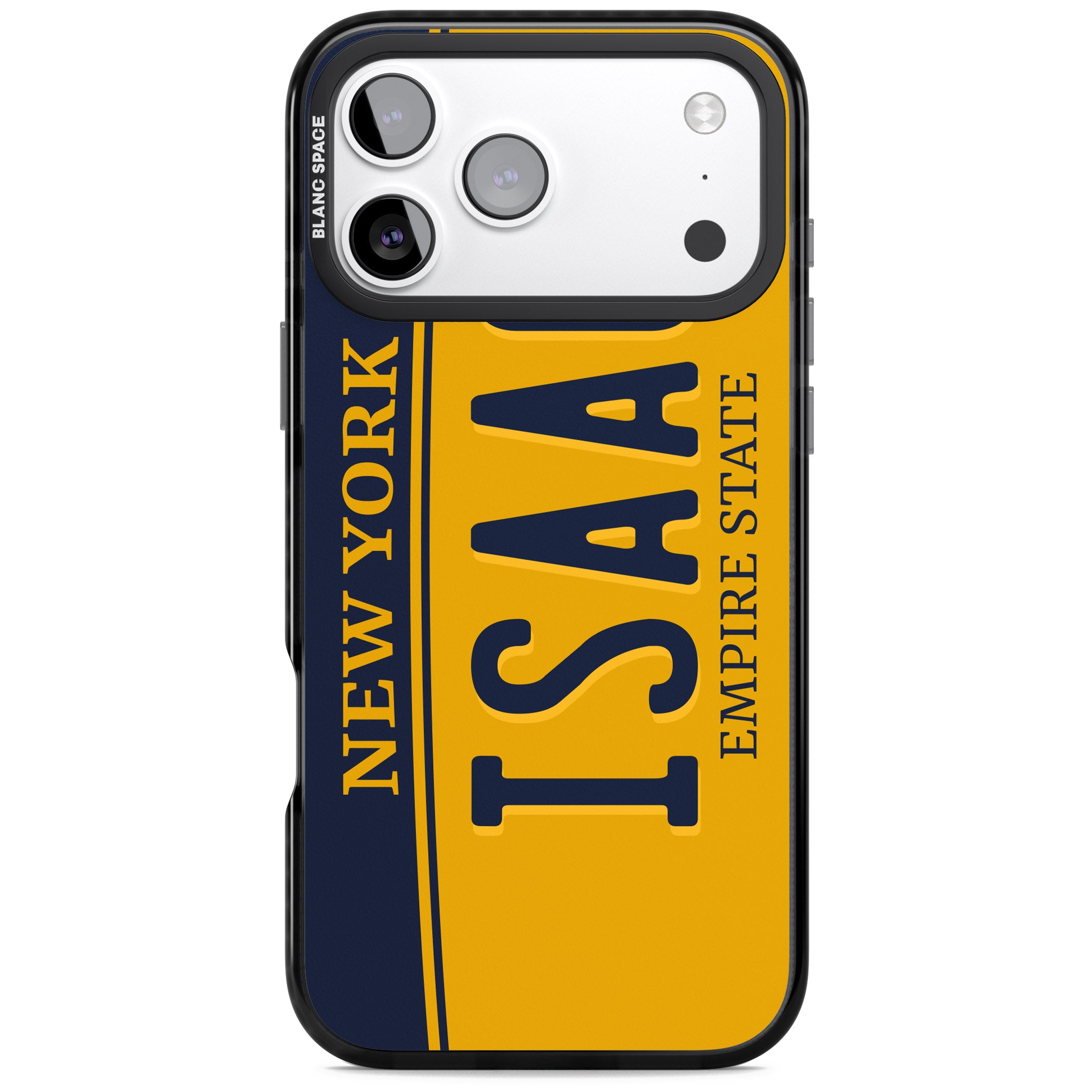 Personalised New York License Plate iPhone 17 Pro Max Impact Black Phone Case