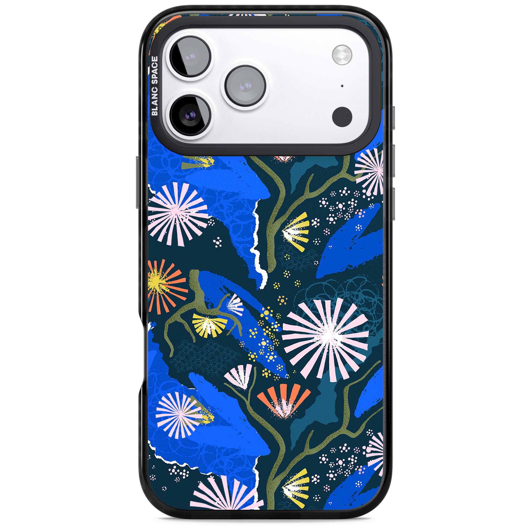 Dark Botanicals Abstract Pattern iPhone 17 Pro Impact Pro Black Phone Case