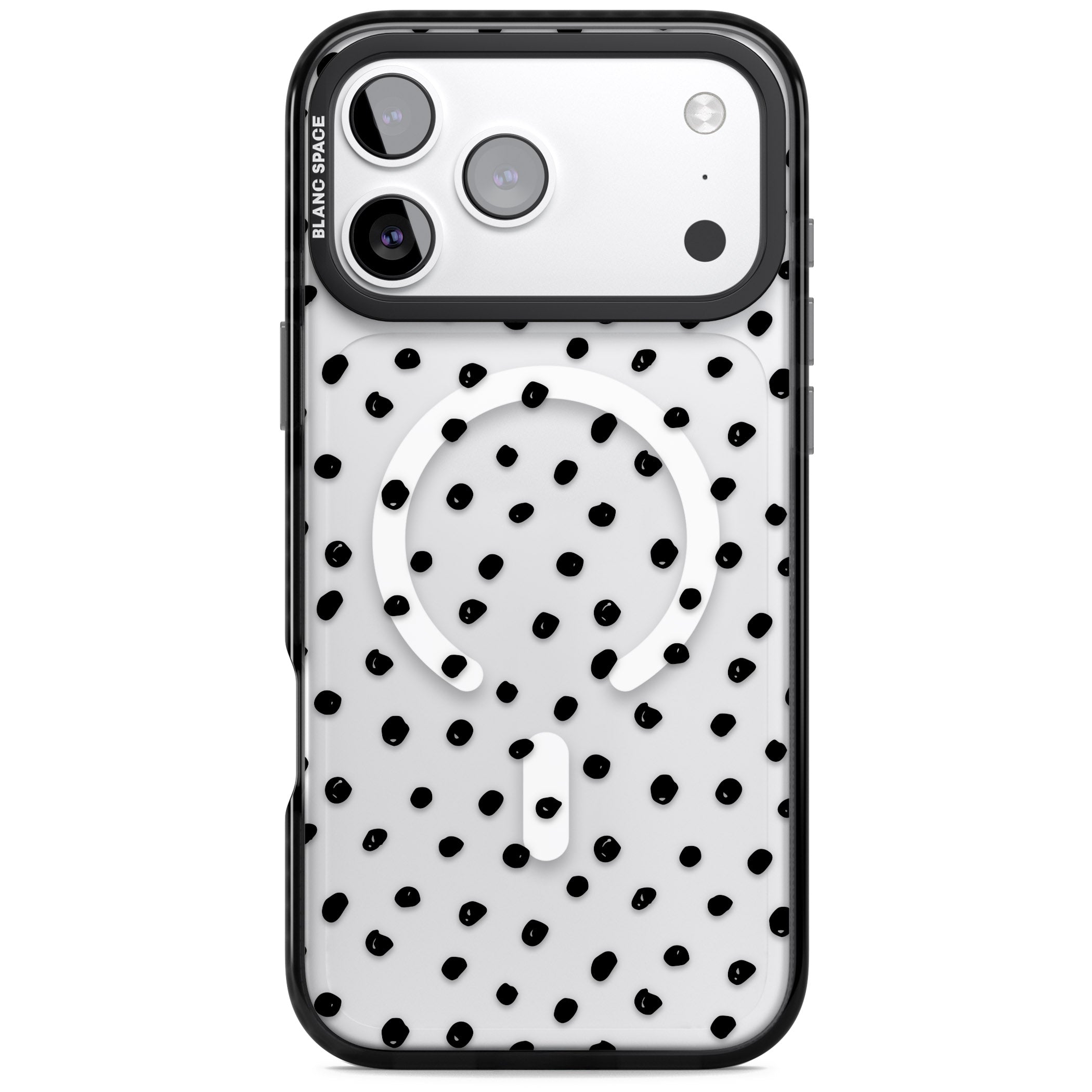 Messy Black Dot Pattern iPhone 17 Pro Max Impact Pro Black Phone Case