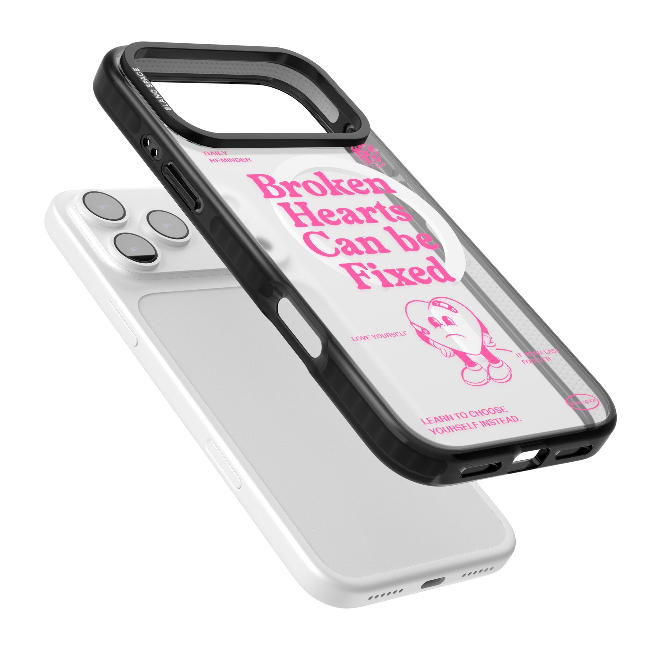 Broken Hearts Can Be Fixed iPhone 17 Pro Max Impact Pro Black Phone Case Colours
