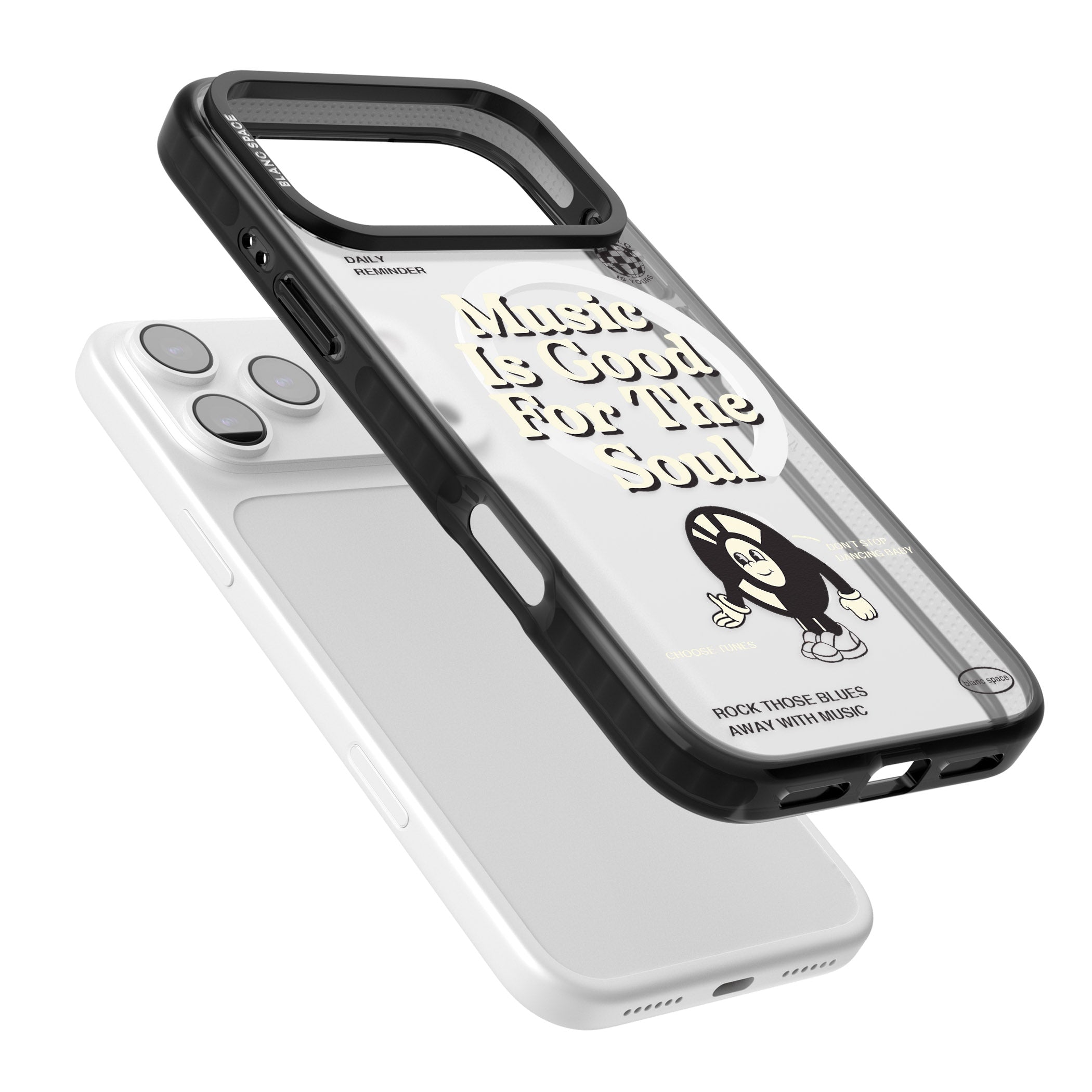 Music Is Good For The Soul iPhone 17 Pro Impact Pro Black Phone Case Colours