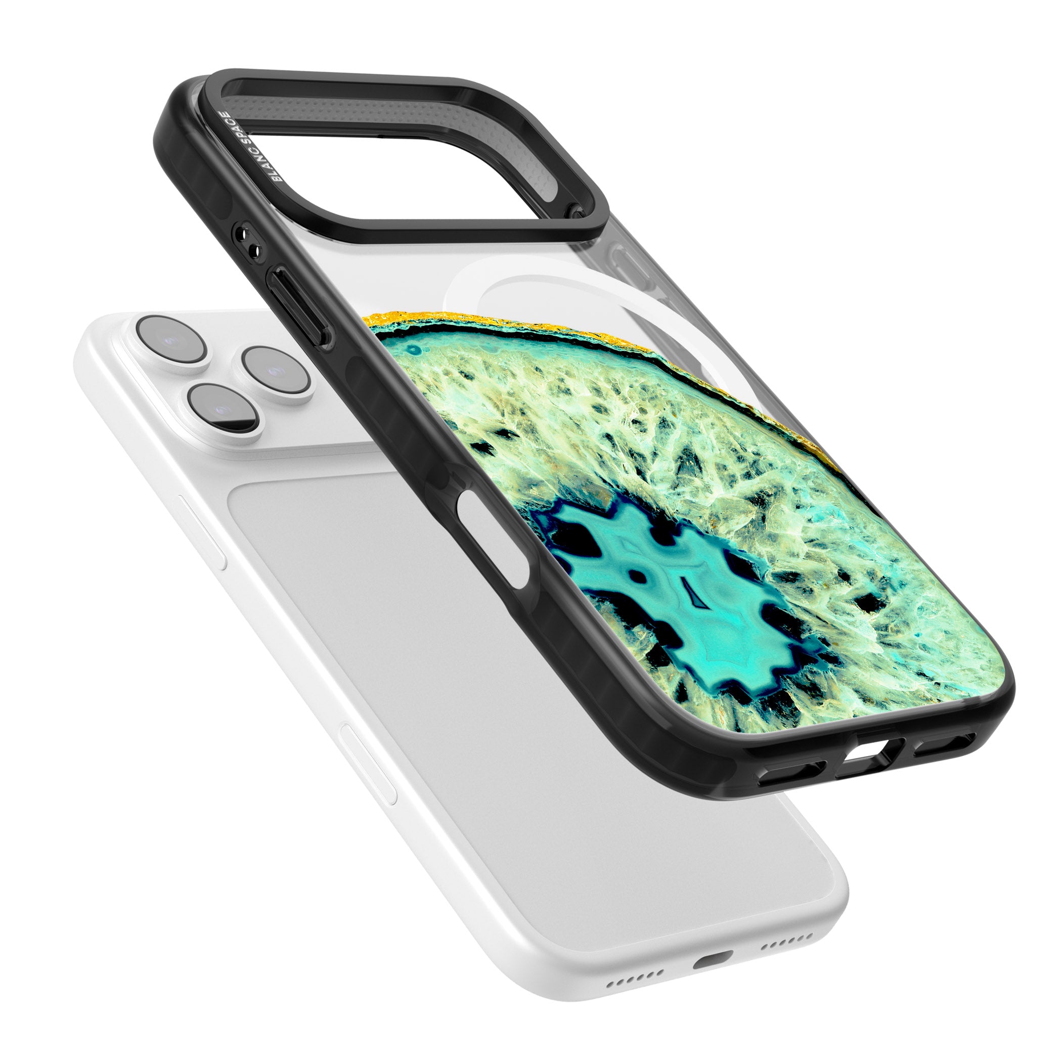 Turquoise Geode Crystal iPhone 17 Pro Max Impact Pro Black Phone Case Colours