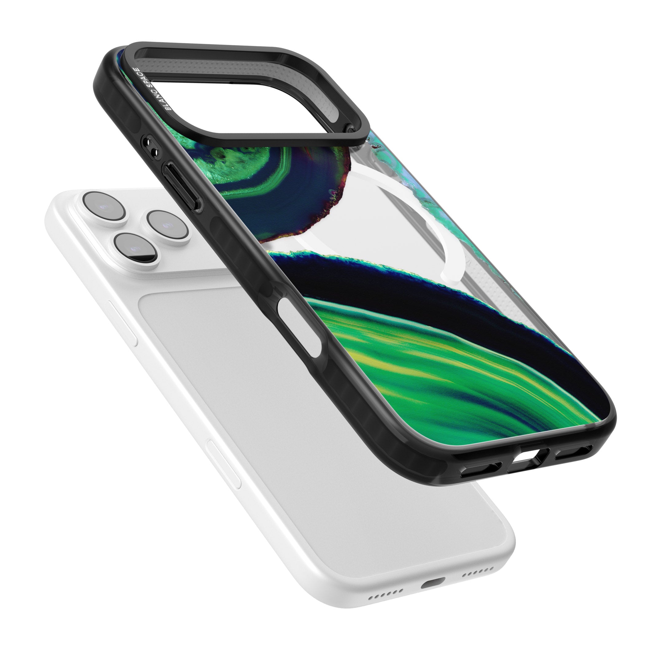 Green Geode Glow iPhone 17 Pro Max Impact Pro Black Phone Case Colours