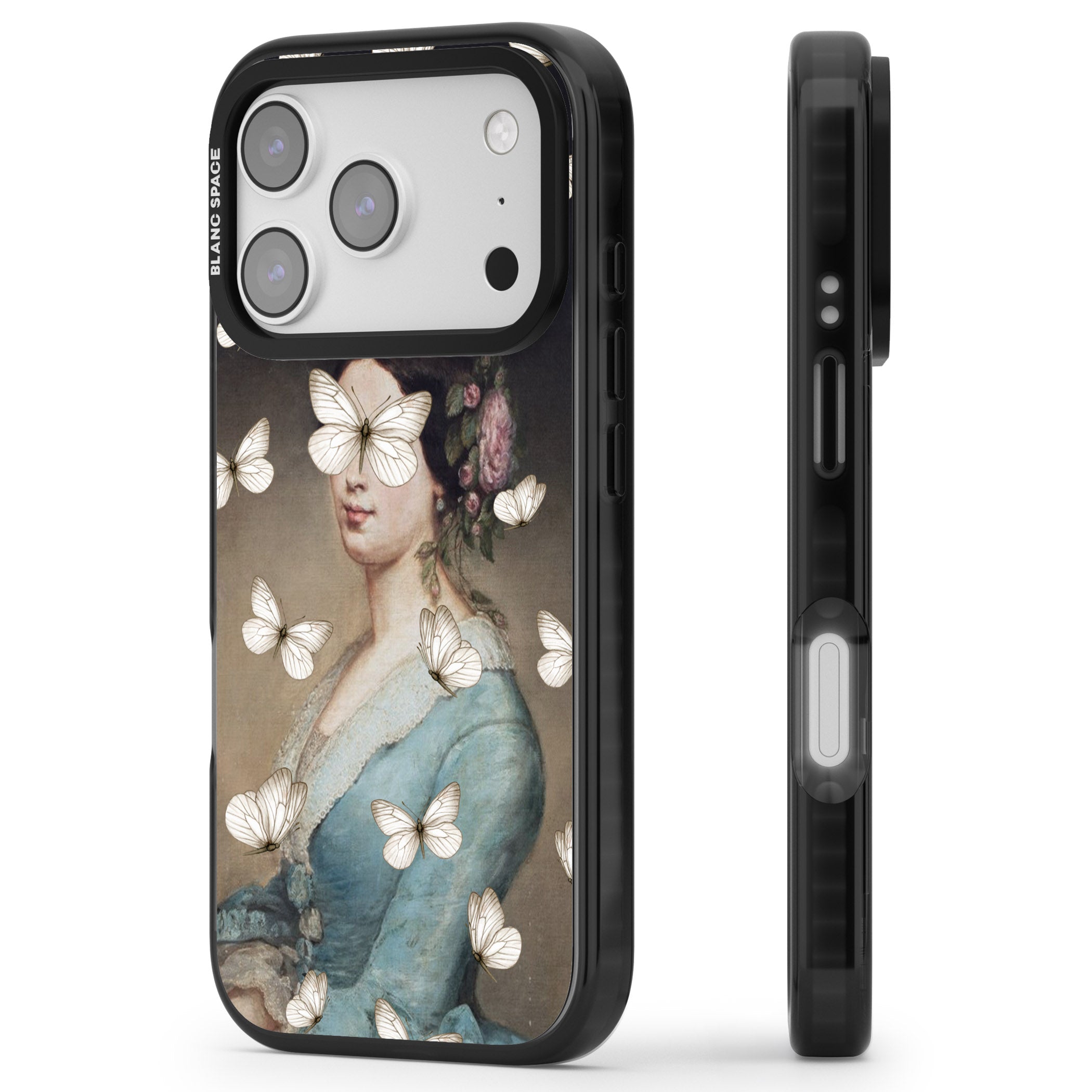 Butterfly Beauty iPhone 17 Pro Impact Pro Black Phone Case Side Profile