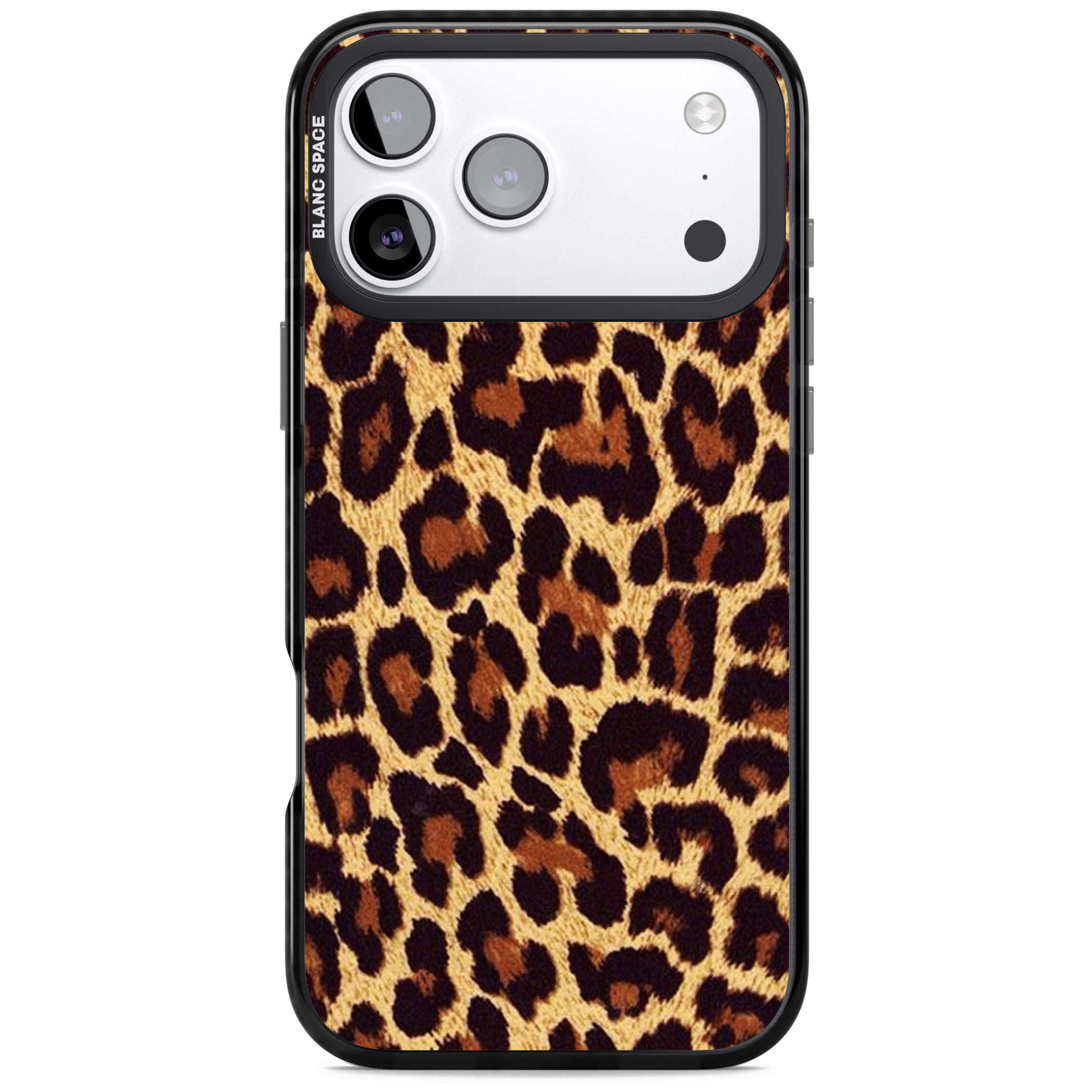 Gold Leopard Print iPhone 17 Pro Max Impact Pro Black Phone Case
