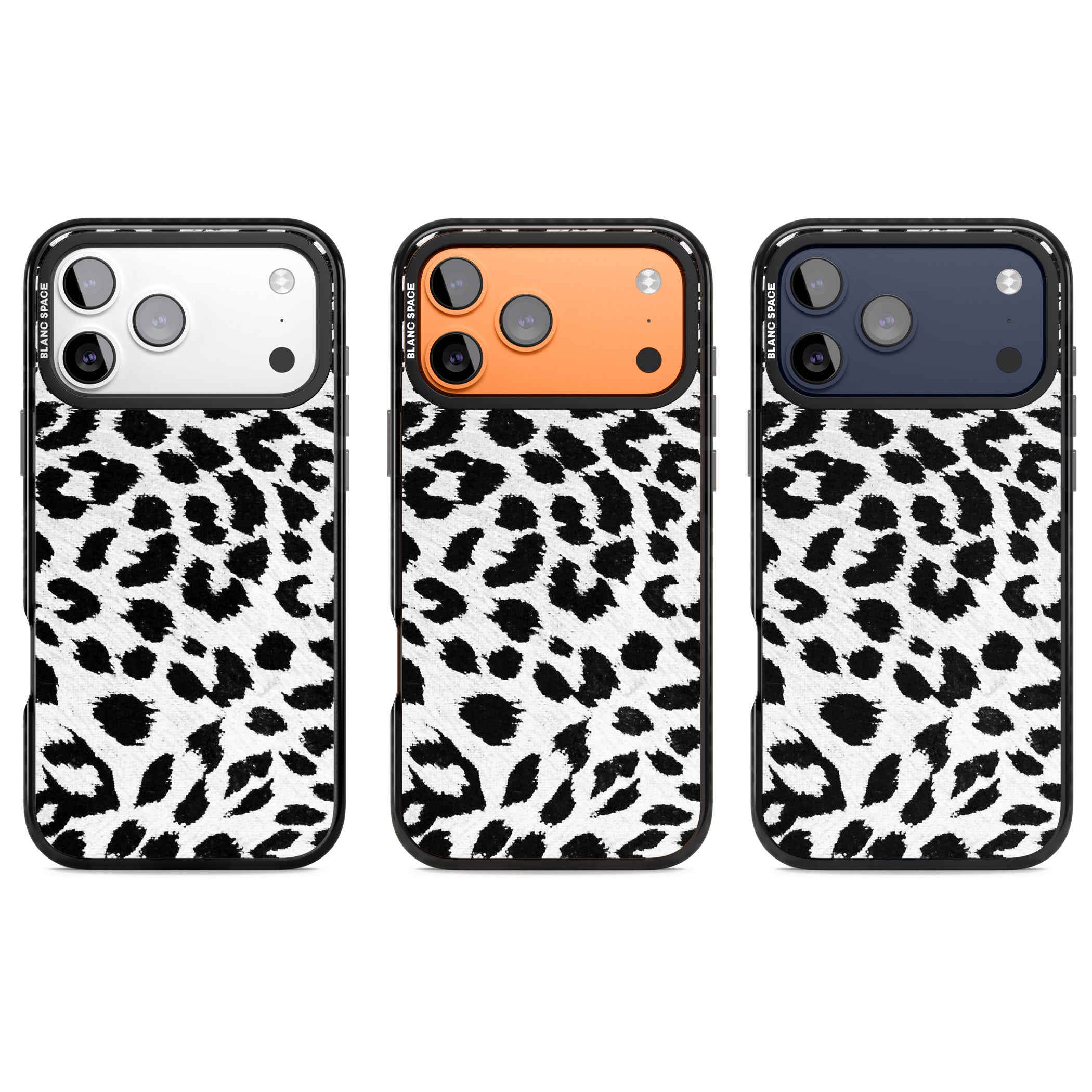 Rar Leopard Print White iPhone 17 Pro Impact Pro Black Phone Case APT Impact Protection
