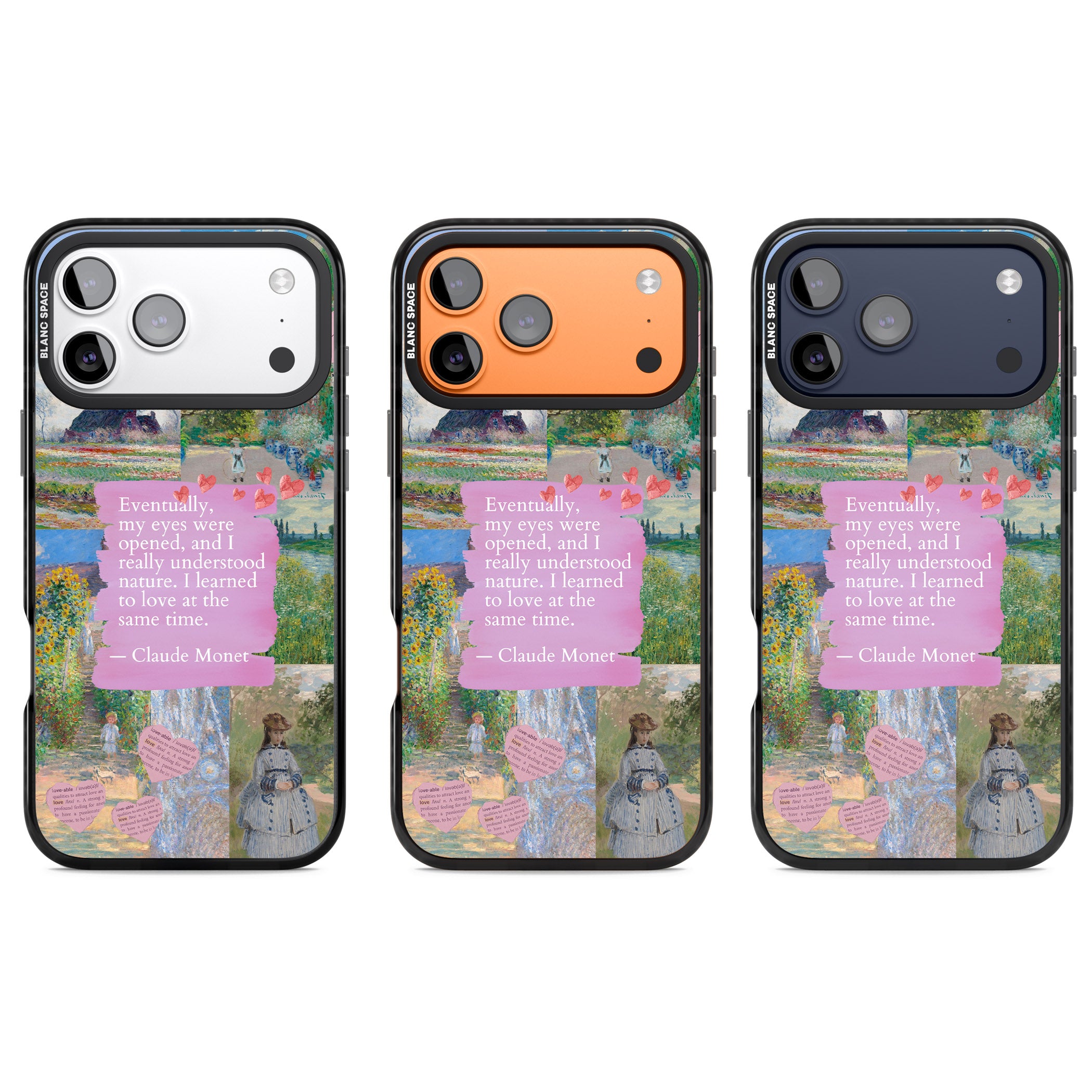 Monet 'Eyes Were Opened' Collage iPhone 17 Pro Impact Pro Black Phone Case APT Impact Protection