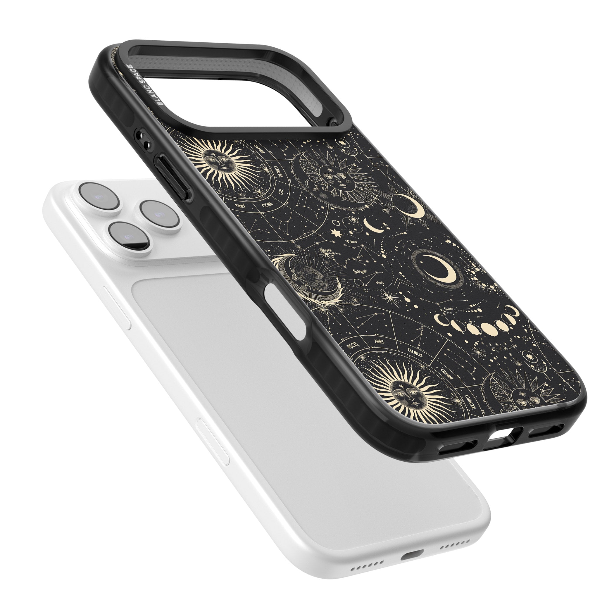 Celestial Suns, Moons & Zodiacs iPhone 17 Pro Impact Pro Black Phone Case Colours