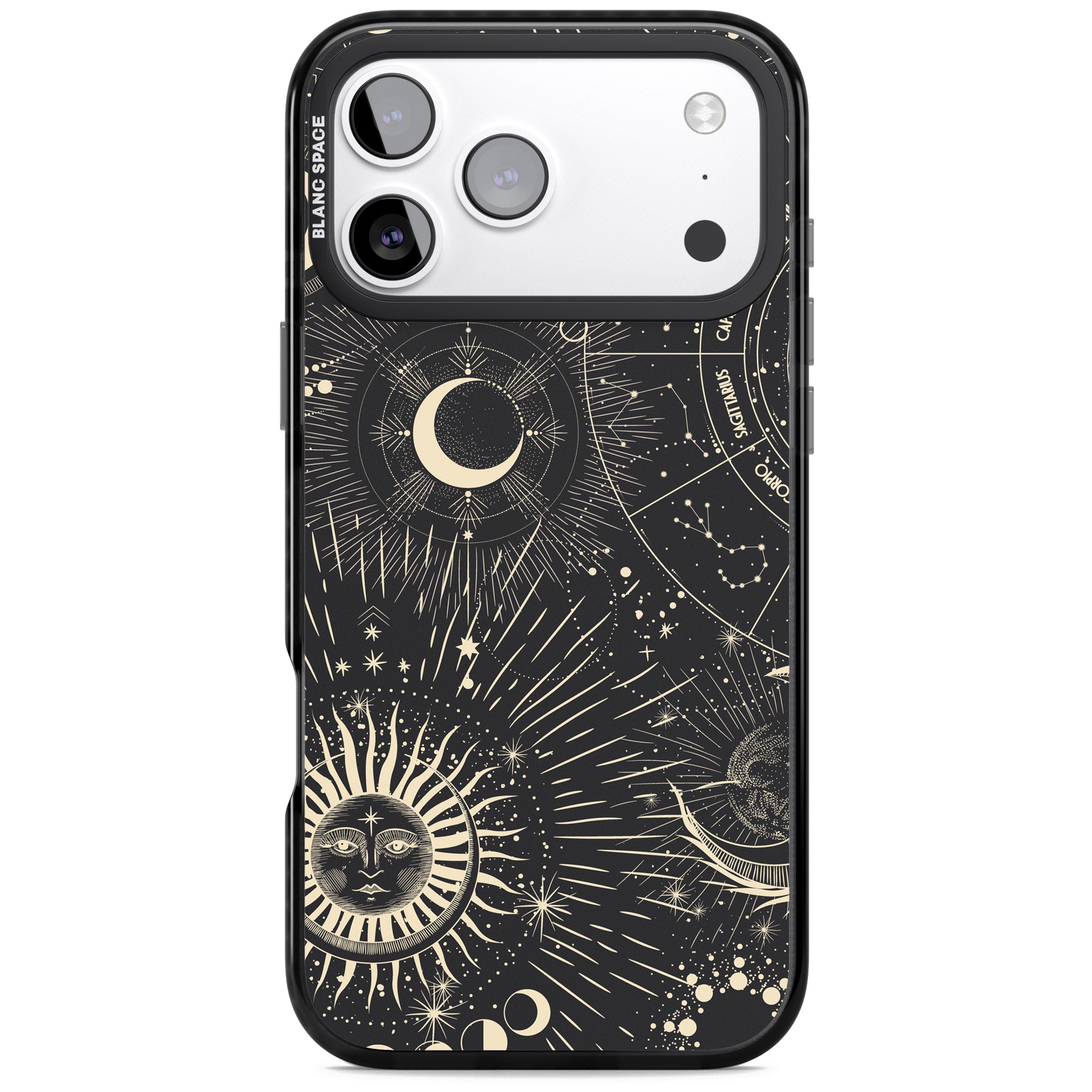 Cosmic Sun & Symbols Zodiac iPhone 17 Pro Max Impact Pro Black Phone Case