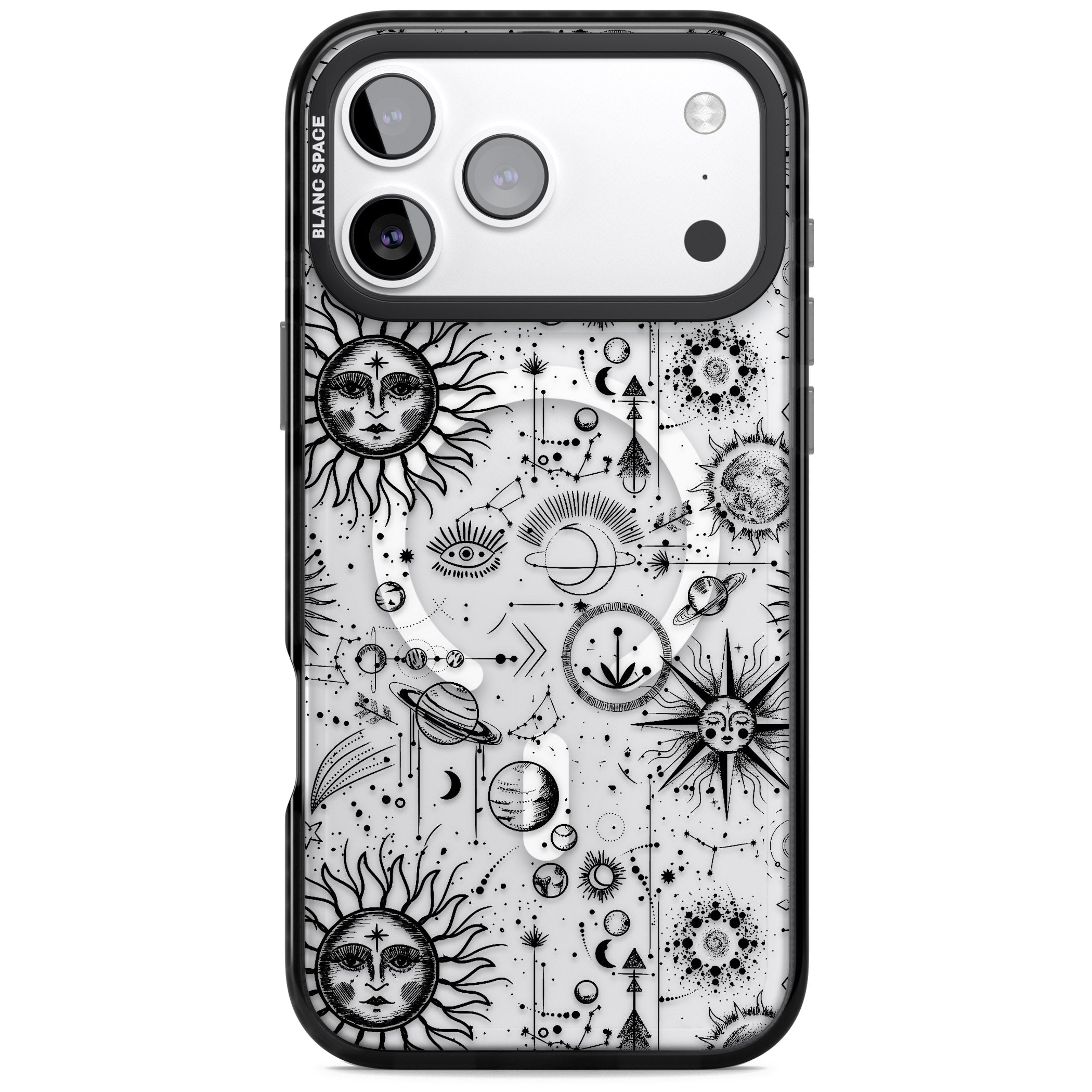 Cosmic Sun & Planets Zodiac iPhone 17 Pro Max Impact Pro Black Phone Case