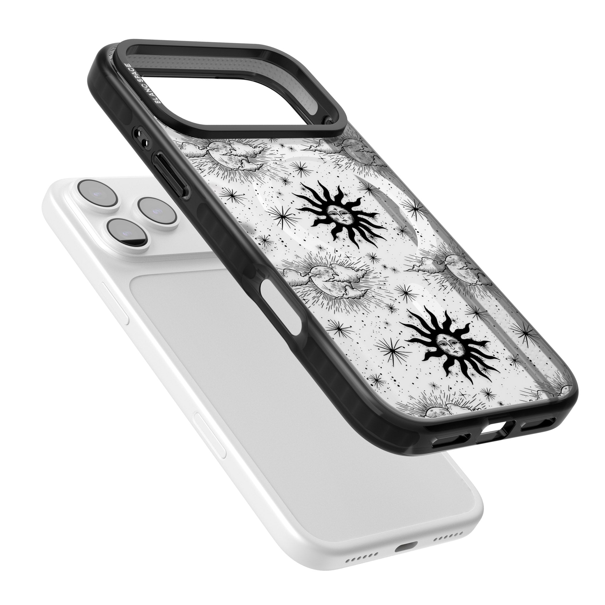 Vintage Sun & Moon iPhone 17 Pro Impact Pro Black Phone Case Colours