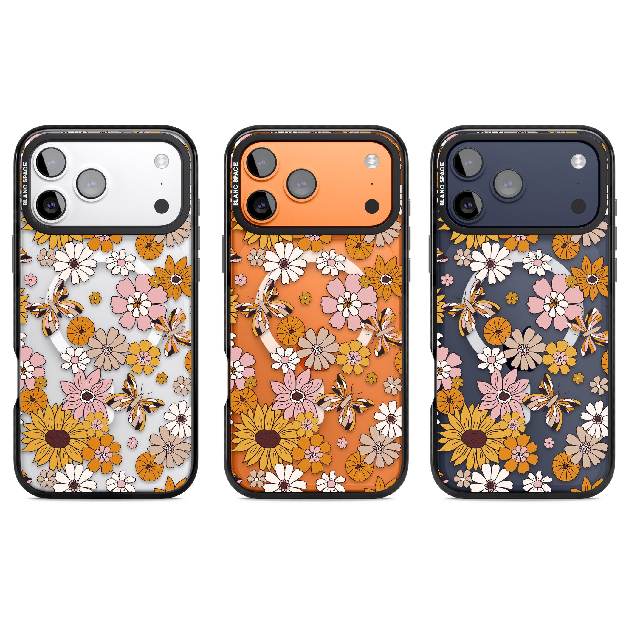 Butterfly Bloom Autumn Floral iPhone 17 Pro Impact Pro Black Phone Case APT Impact Protection