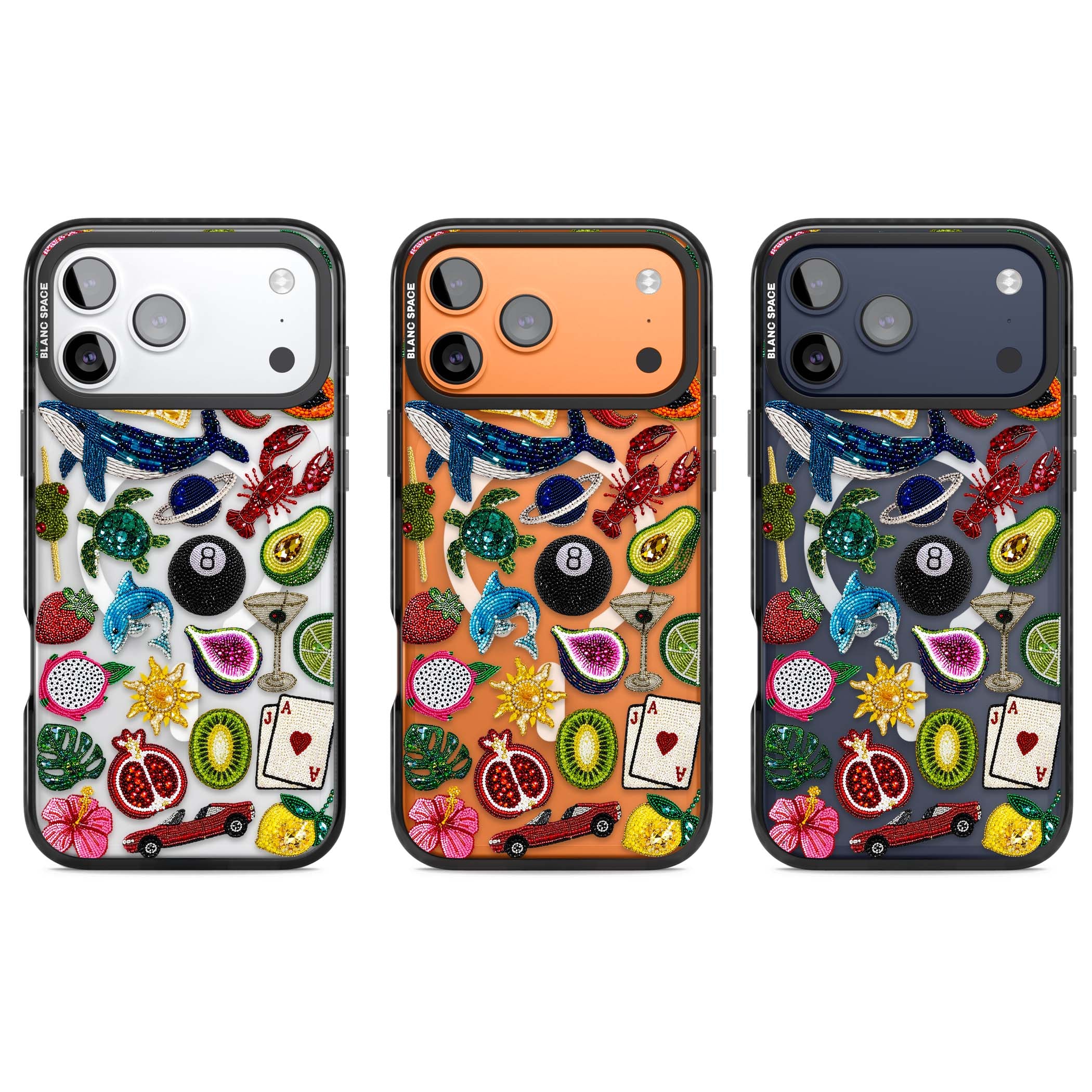 Beaded Mix cute iPhone case | Black Impact Magsafe case for iPhone 17 Pro, iPhone 17 Pro Max