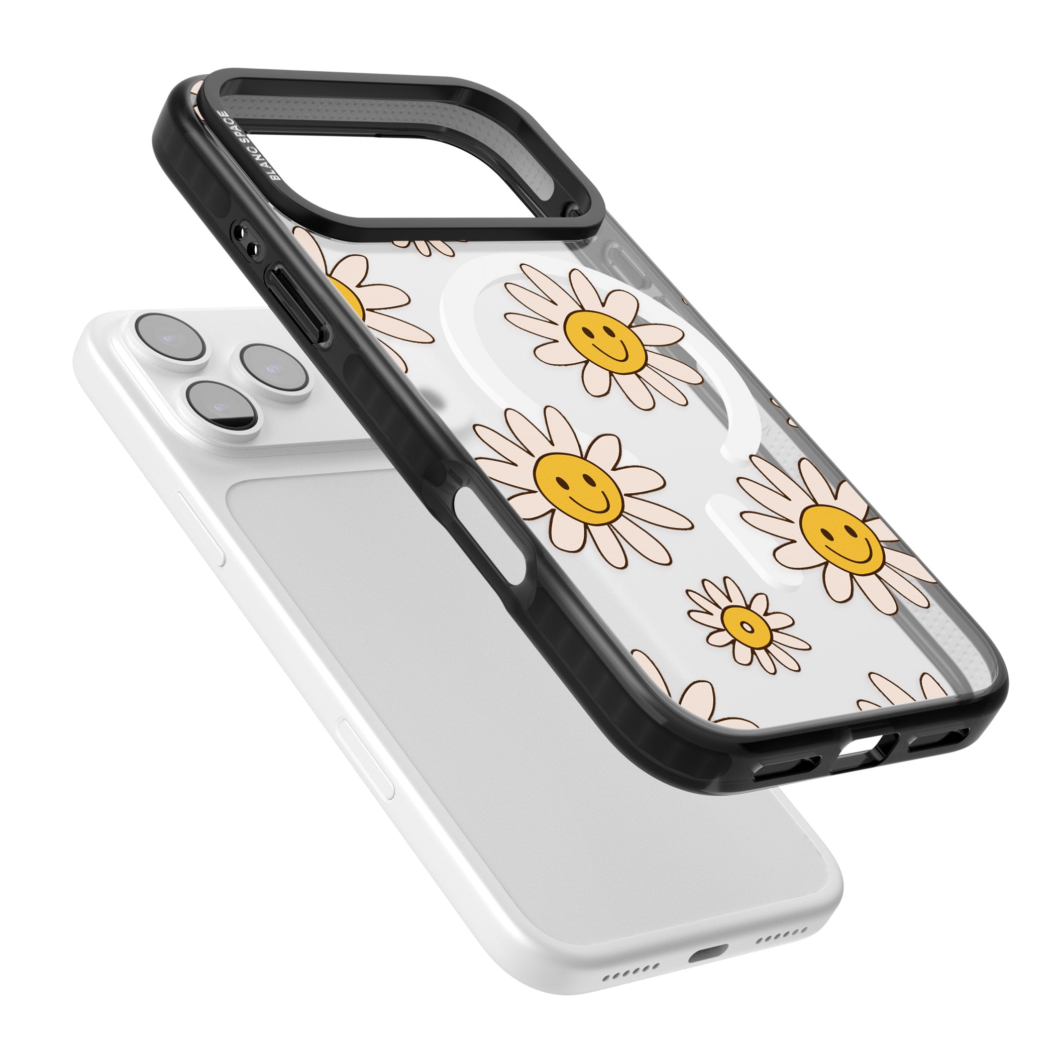 Daisy Faces iPhone 17 Pro Impact Pro Black Phone Case Colours