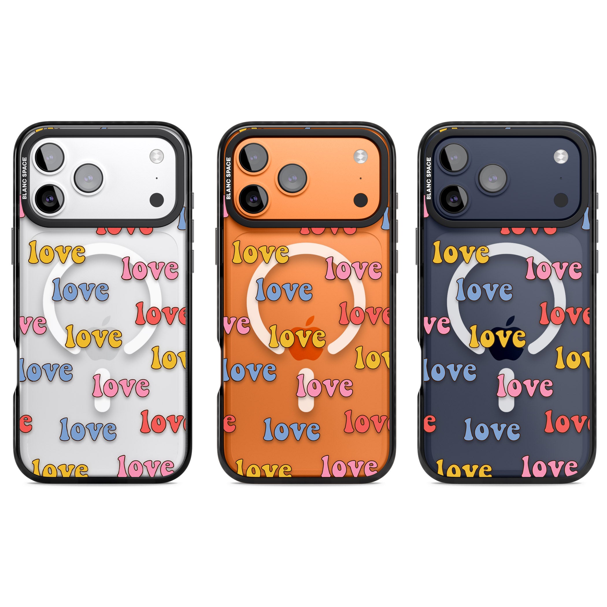 Love Pattern iPhone 17 Pro Impact Pro Black Phone Case APT Impact Protection