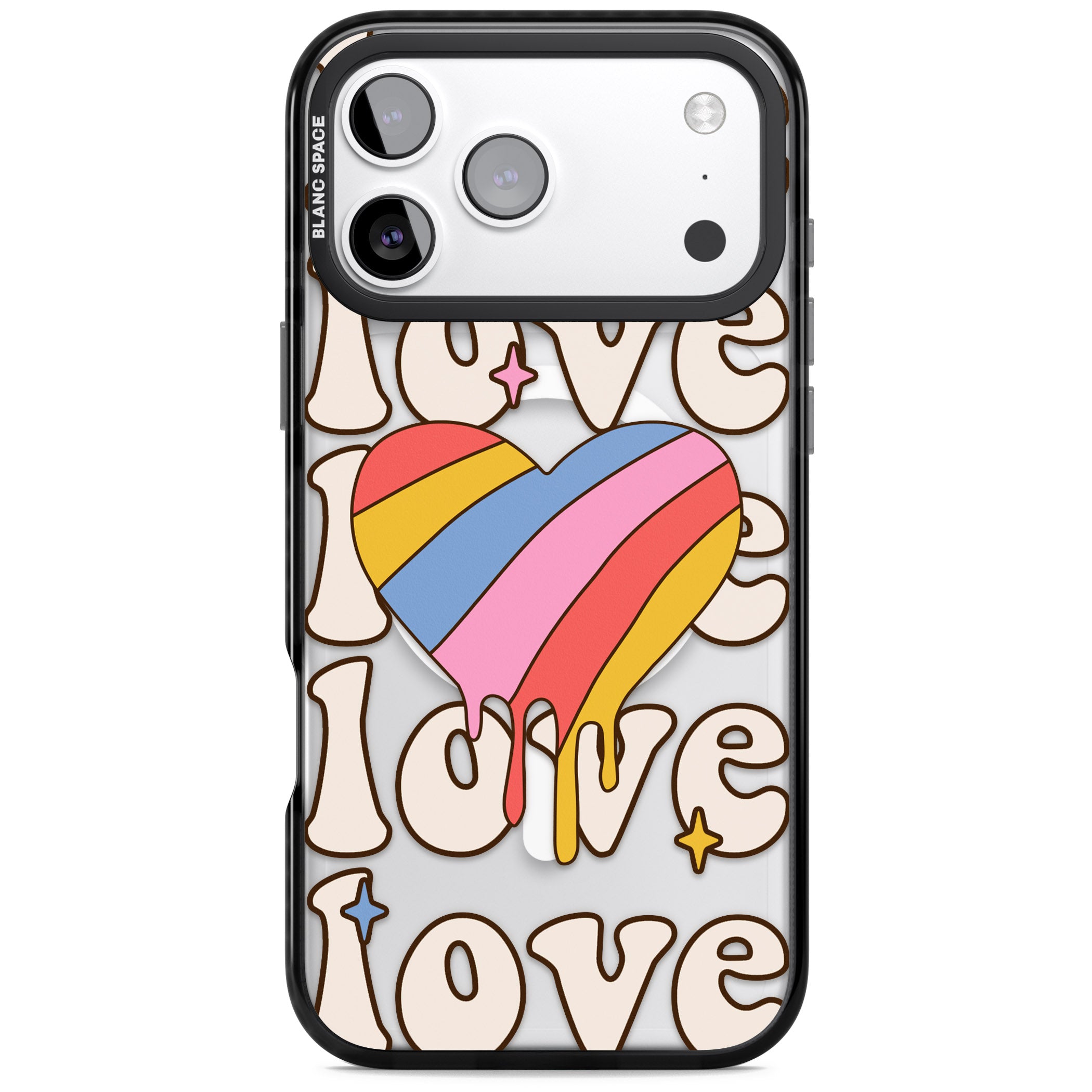 Groovy Love iPhone 17 Pro Impact Pro Black Phone Case