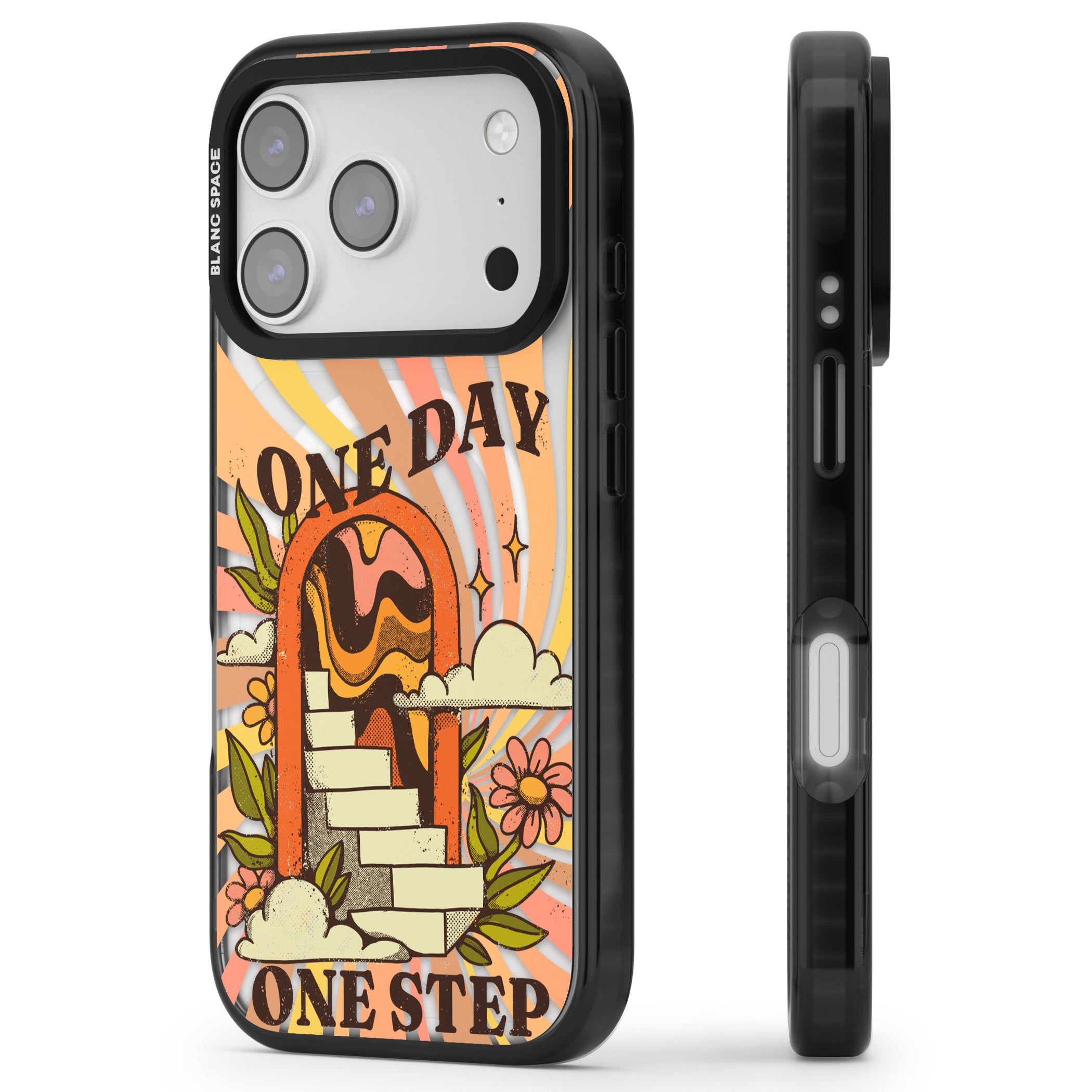 One Day One Step iPhone 17 Pro Max Impact Pro Black Phone Case Side Profile