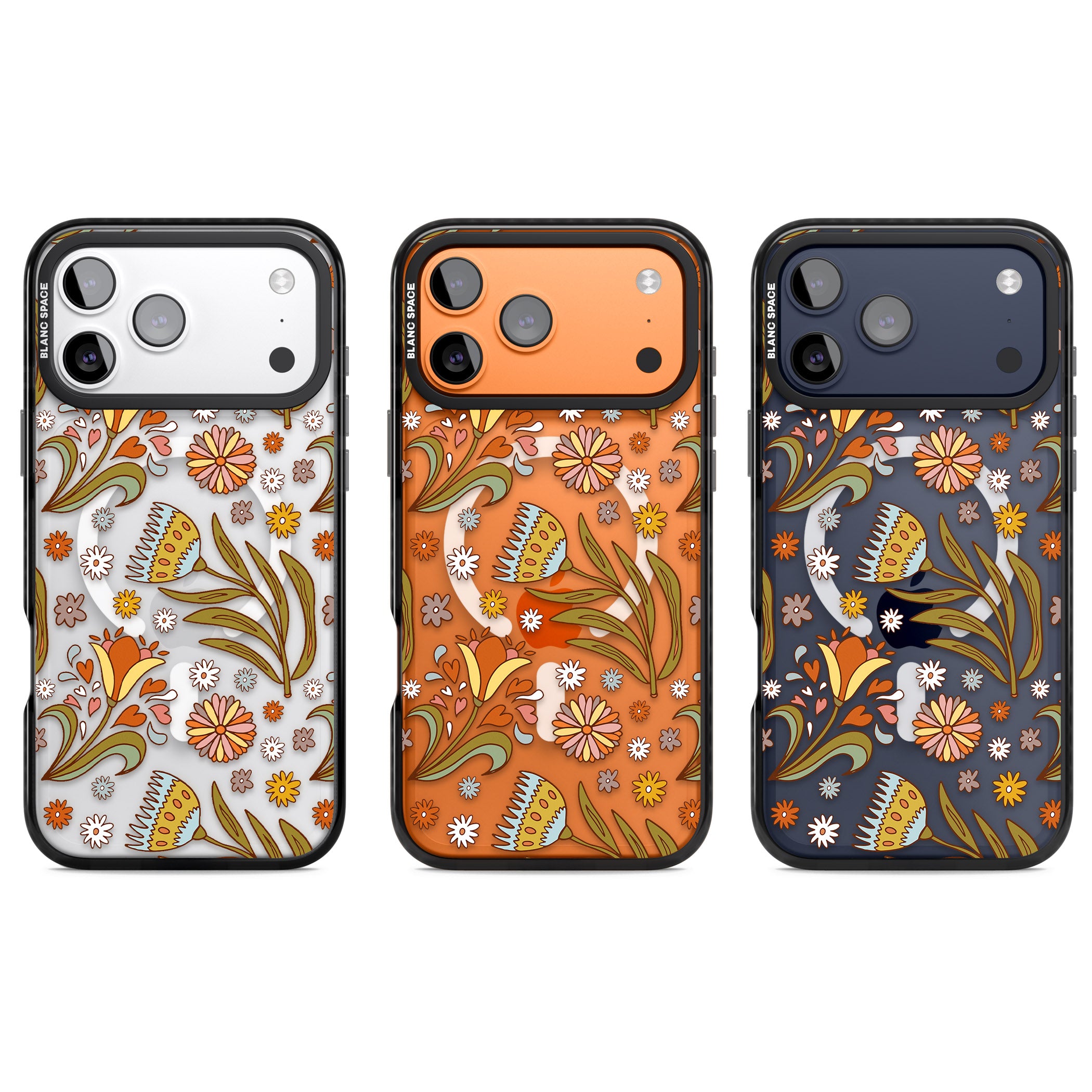 Boho Celestial Wildflower iPhone 17 Pro Impact Pro Black Phone Case APT Impact Protection