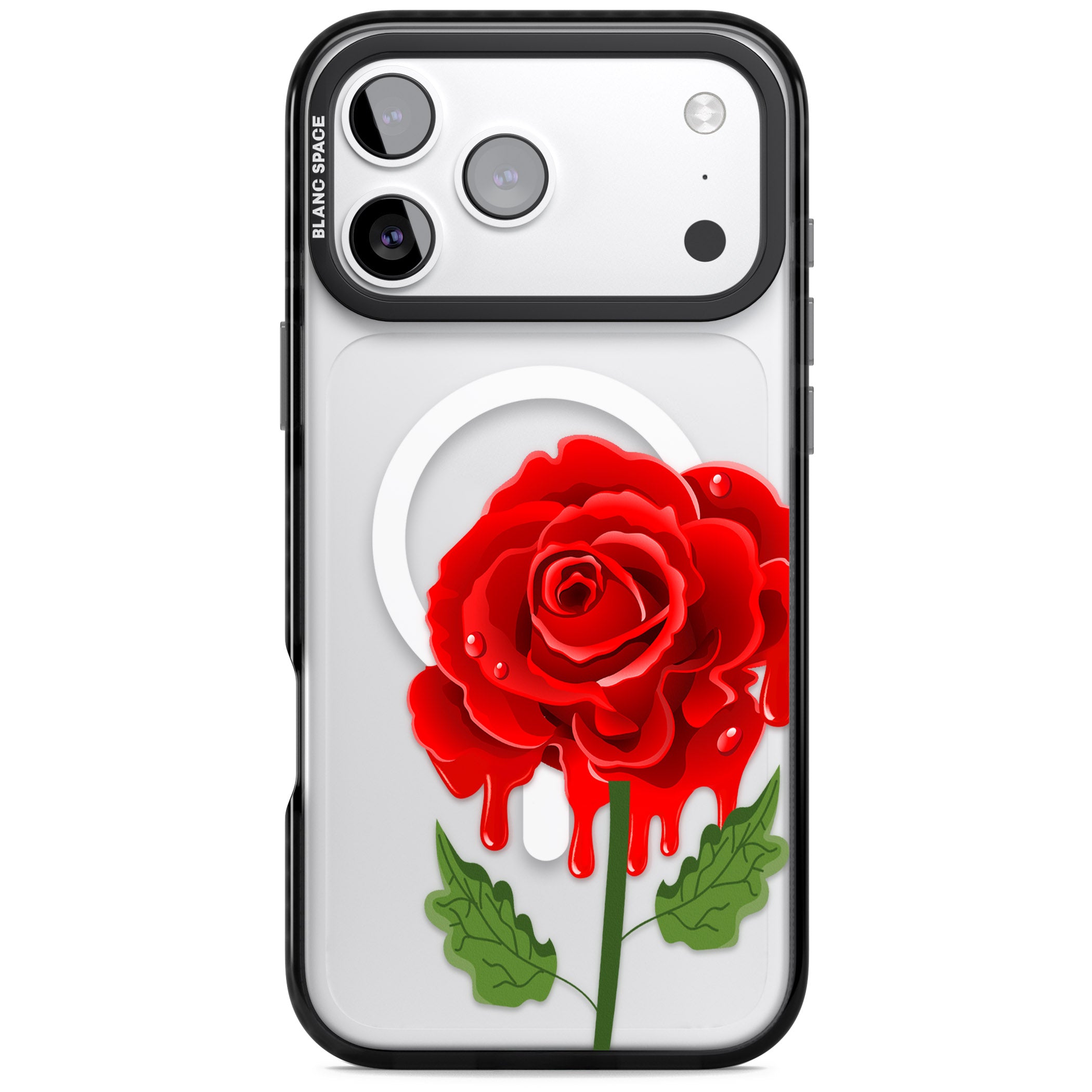 Melting Rose iPhone 17 Pro Max Impact Pro Black Phone Case