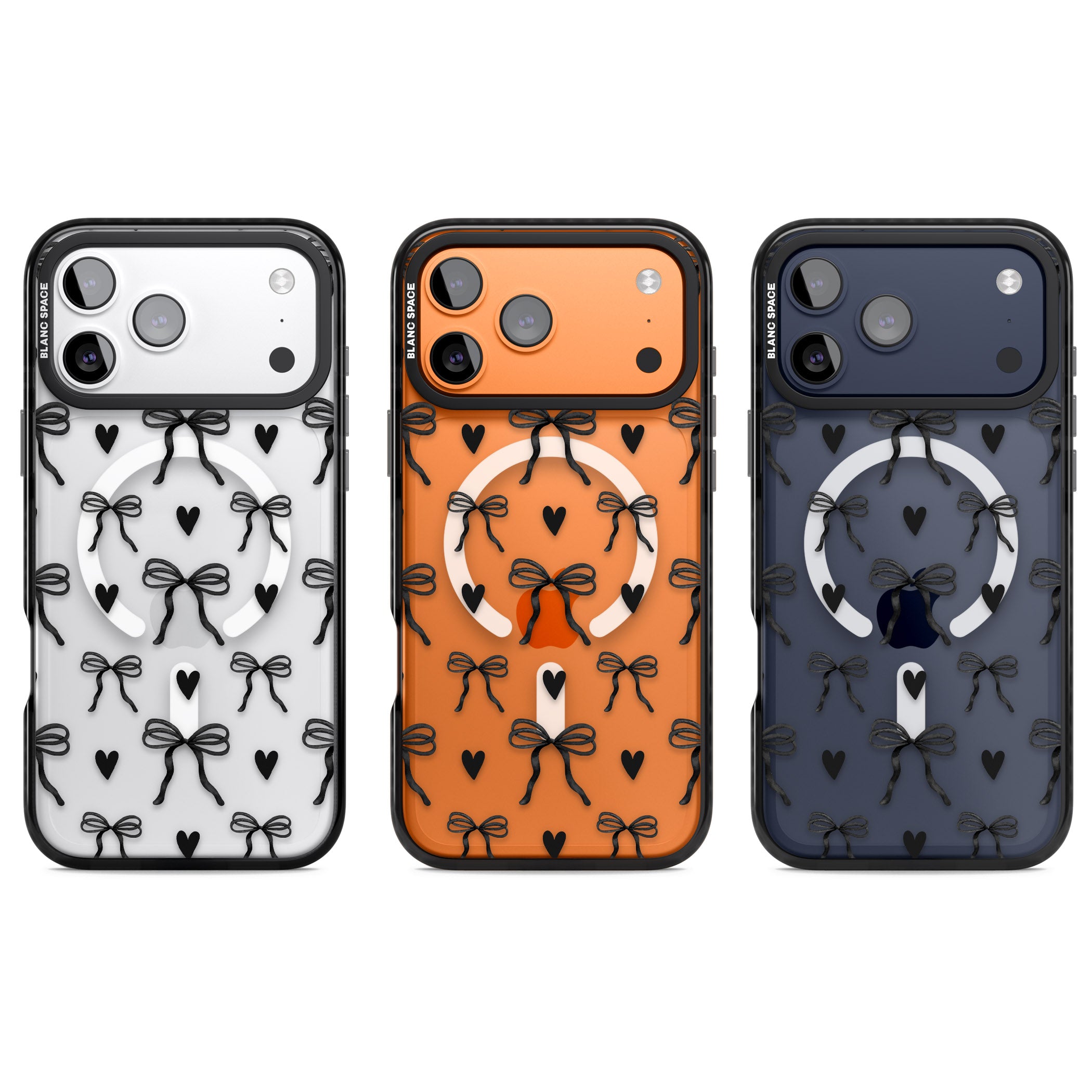 Black Bows & Hearts iPhone 17 Pro Impact Pro Black Phone Case APT Impact Protection