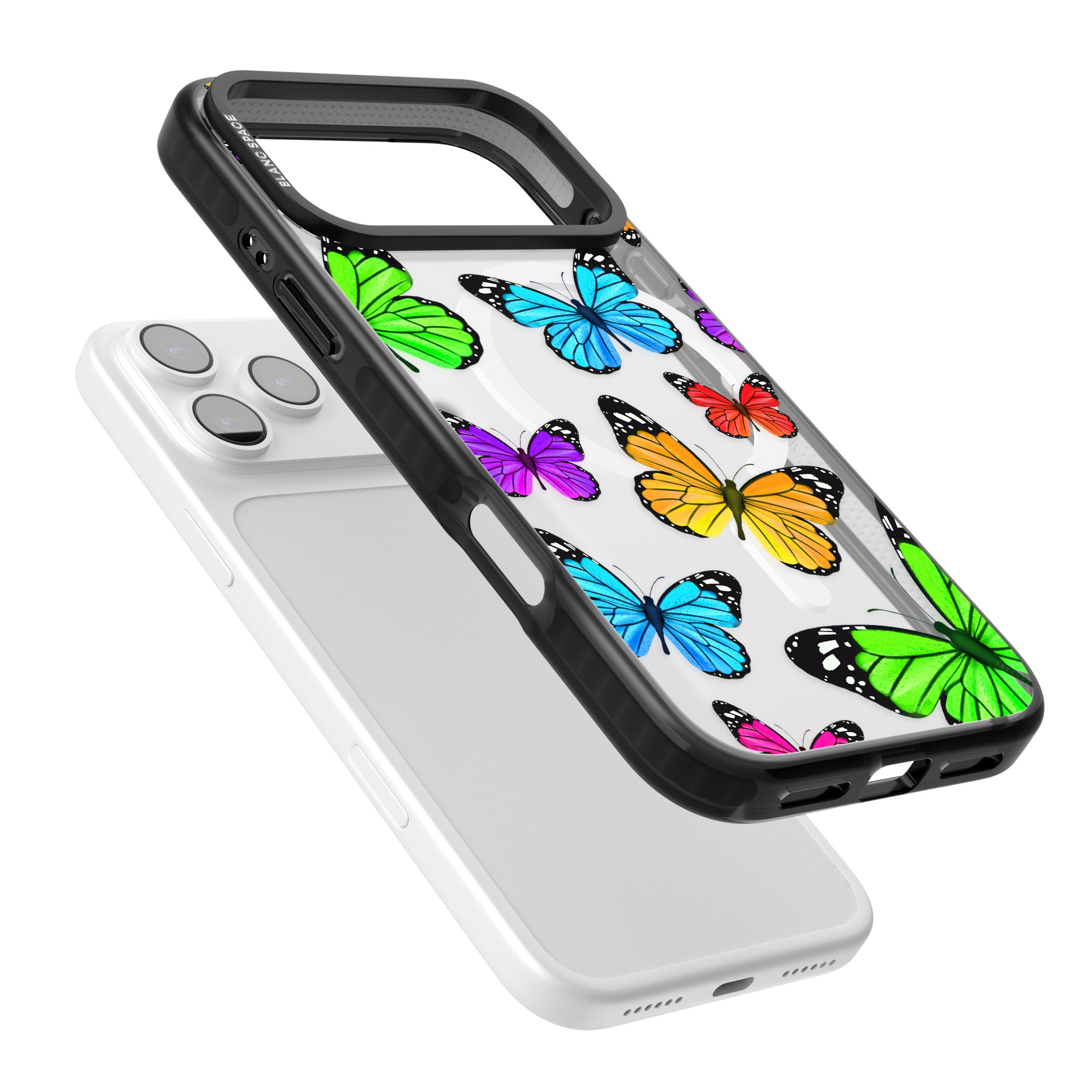 Vibrant Butterflies iPhone 17 Pro Max Impact Pro Black Phone Case Colours