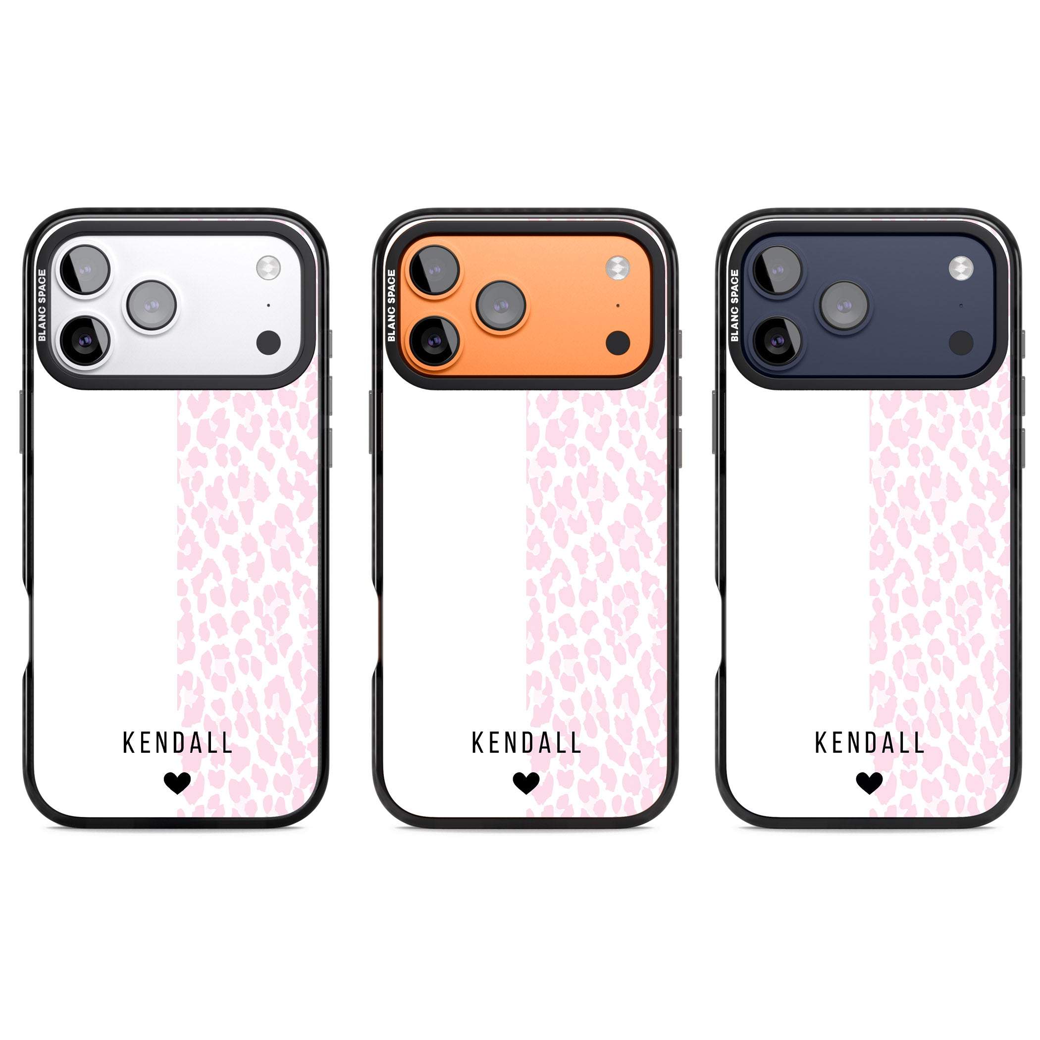 Personalised Pink Leopard iPhone 17 Pro Impact Pro Black Phone Case APT Impact Protection