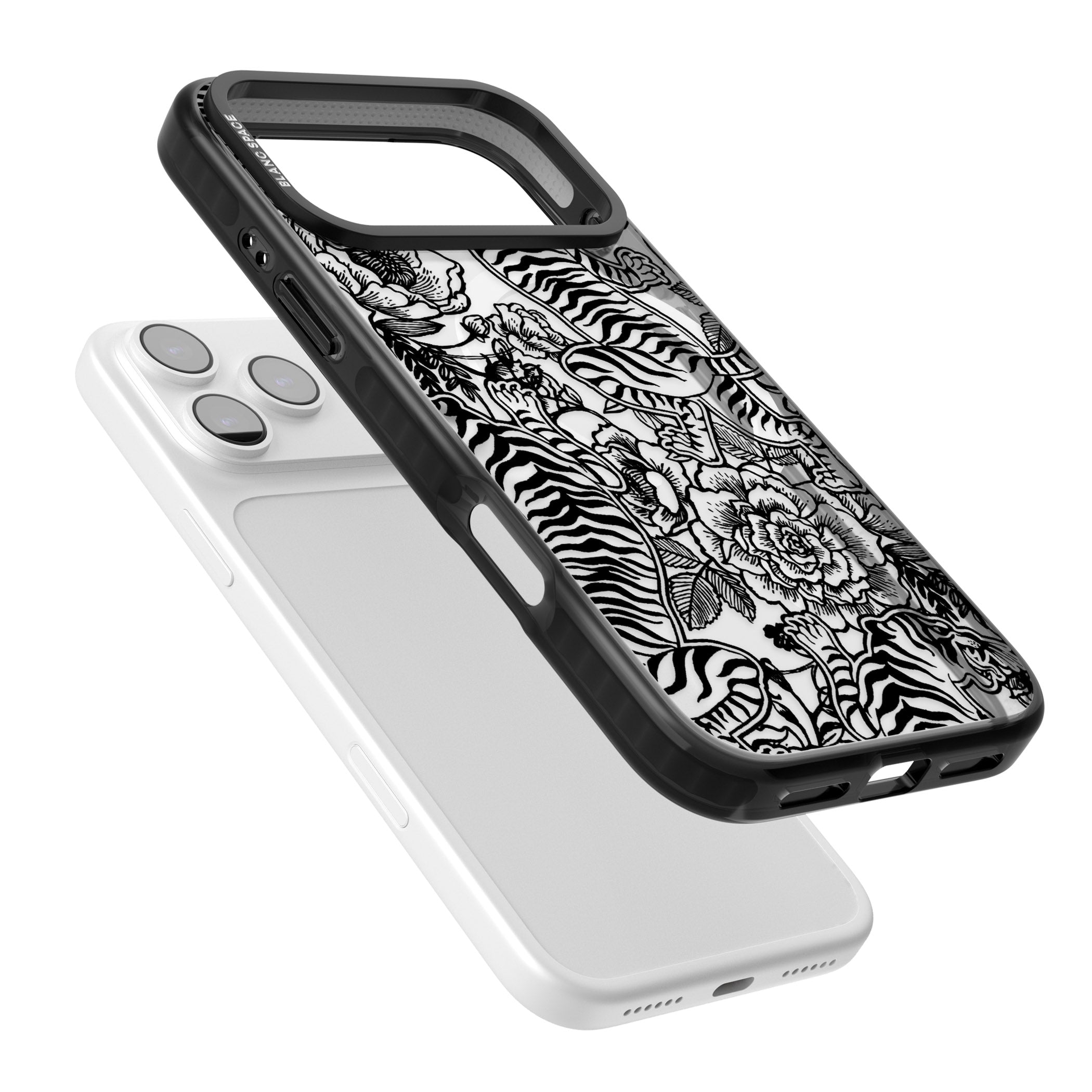 Personalised Chinese Tiger Pattern iPhone 17 Pro Impact Pro Black Phone Case Colours