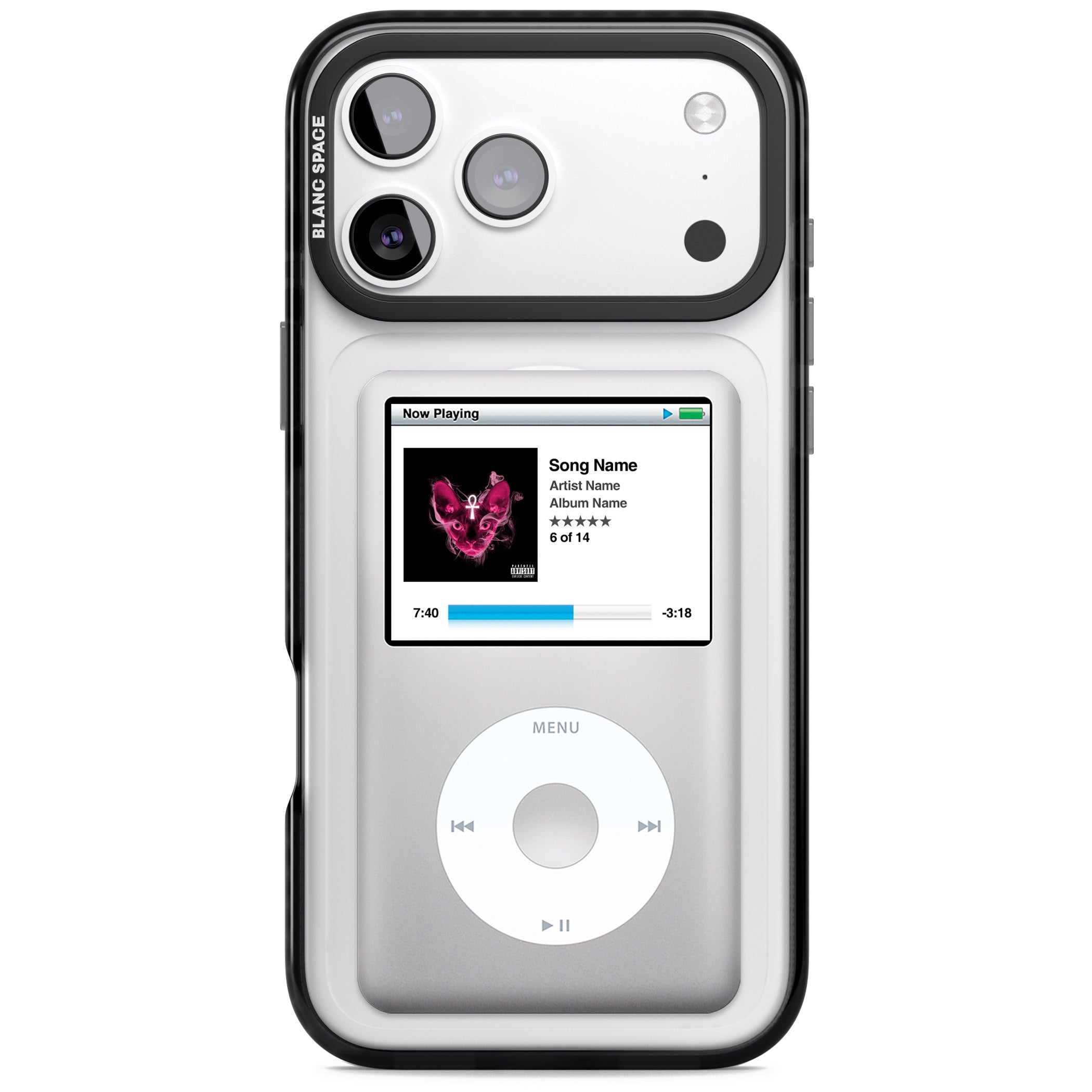 Personalised Classic Ipod iPhone 17 Pro Impact Pro Black Phone Case