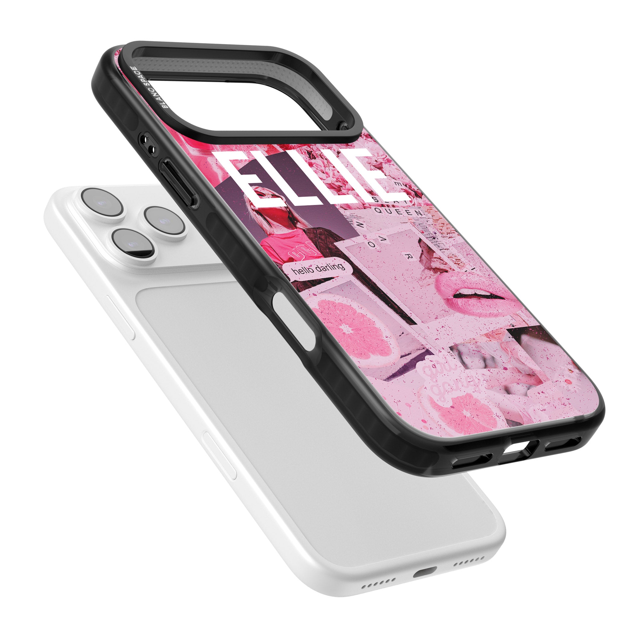 Personalised Sweet Pink Collage iPhone 17 Pro Impact Pro Black Phone Case Colours