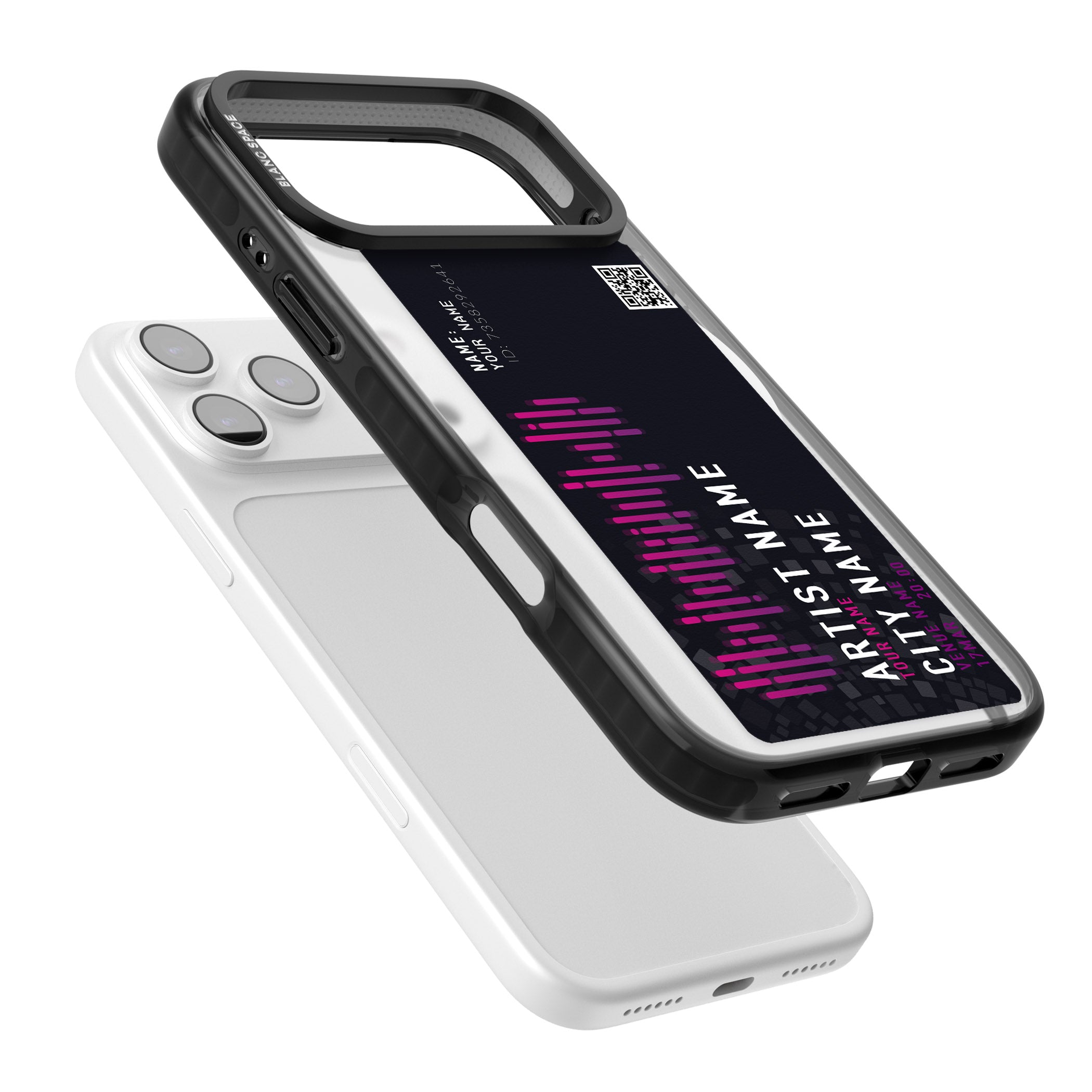 Personalised Concert Ticket iPhone 17 Pro Impact Pro Black Phone Case Colours